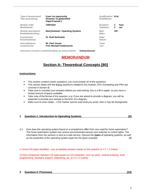 Test3 Memo - Tests & Assignments Toets 3 / Test 3 Return to Assessment ...