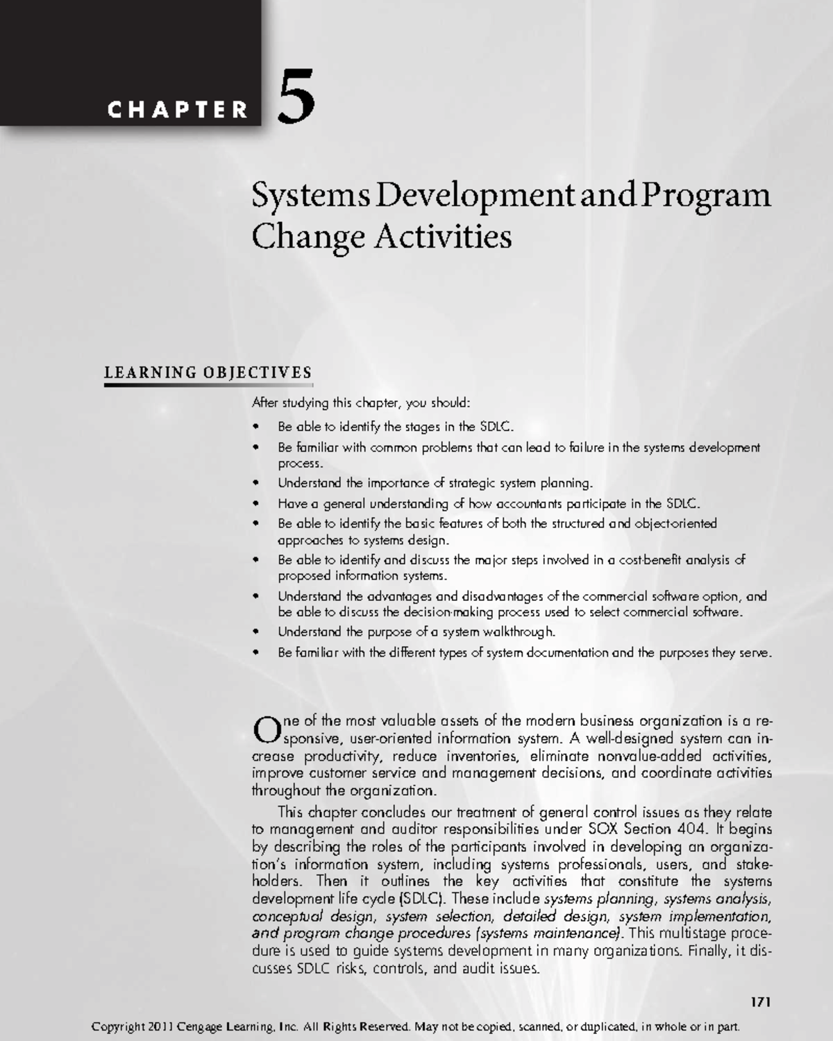 Chapter 5: Systems Development & Program Change Activities (SDLC) - Studocu