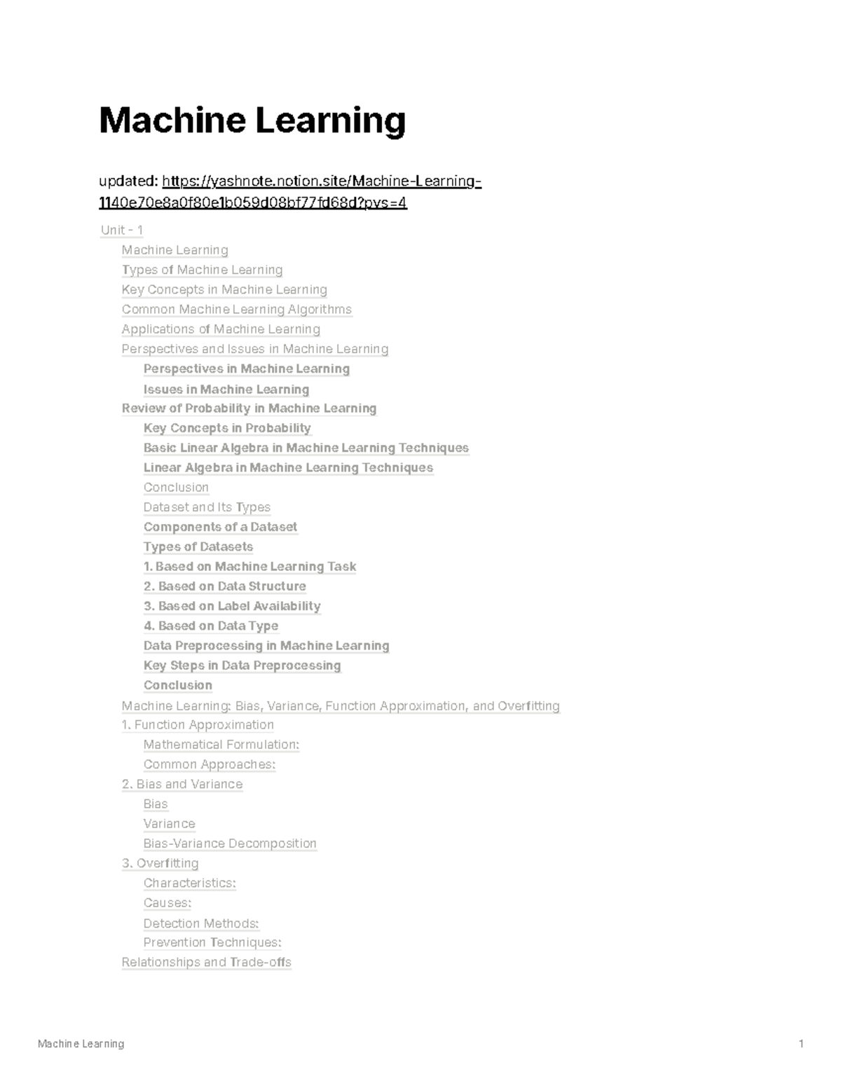 ML 7th Sem AIML Complete Notes: Machine Learning Concepts & Algorithms ...
