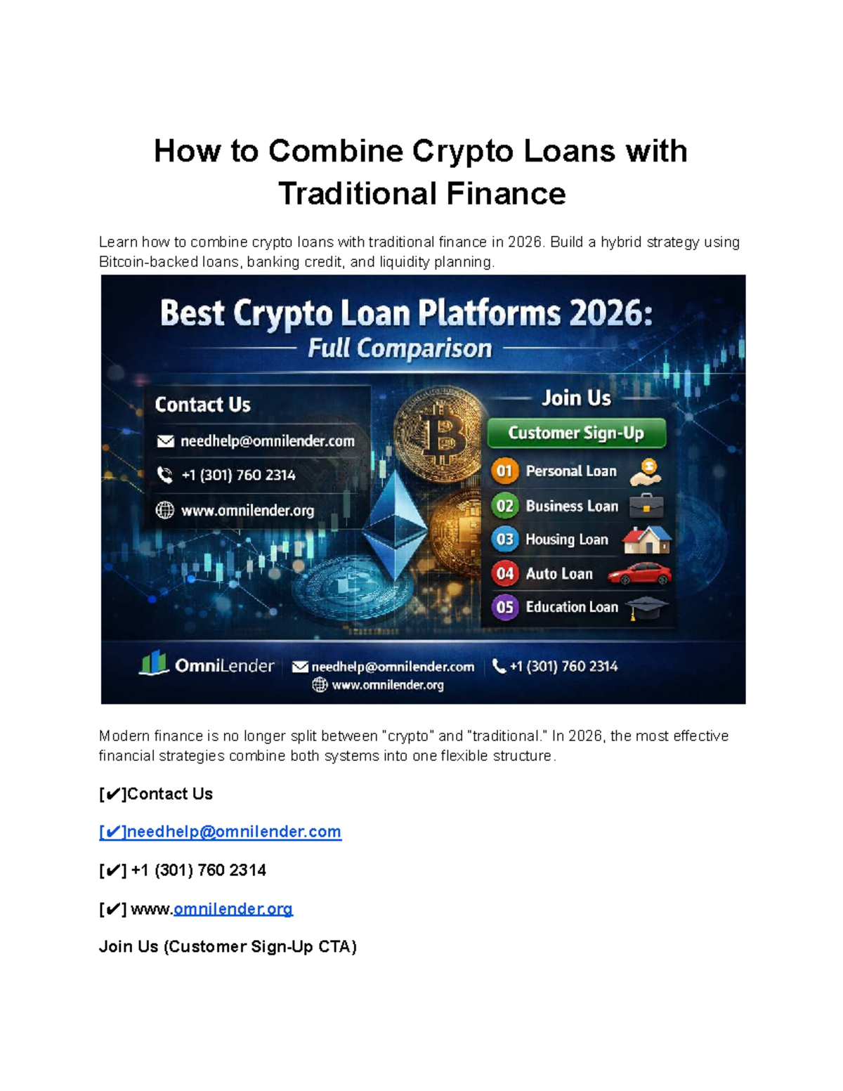 Combining Crypto Loans with Traditional Finance: A 2026 Guide - Studocu