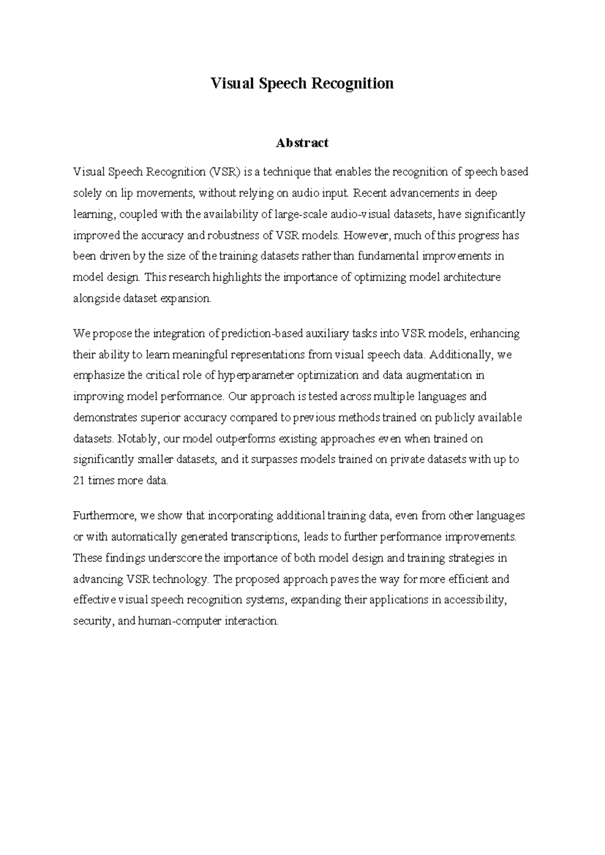 Visual Speech Recognition: Enhancing VSR Models with Auxiliary Tasks ...
