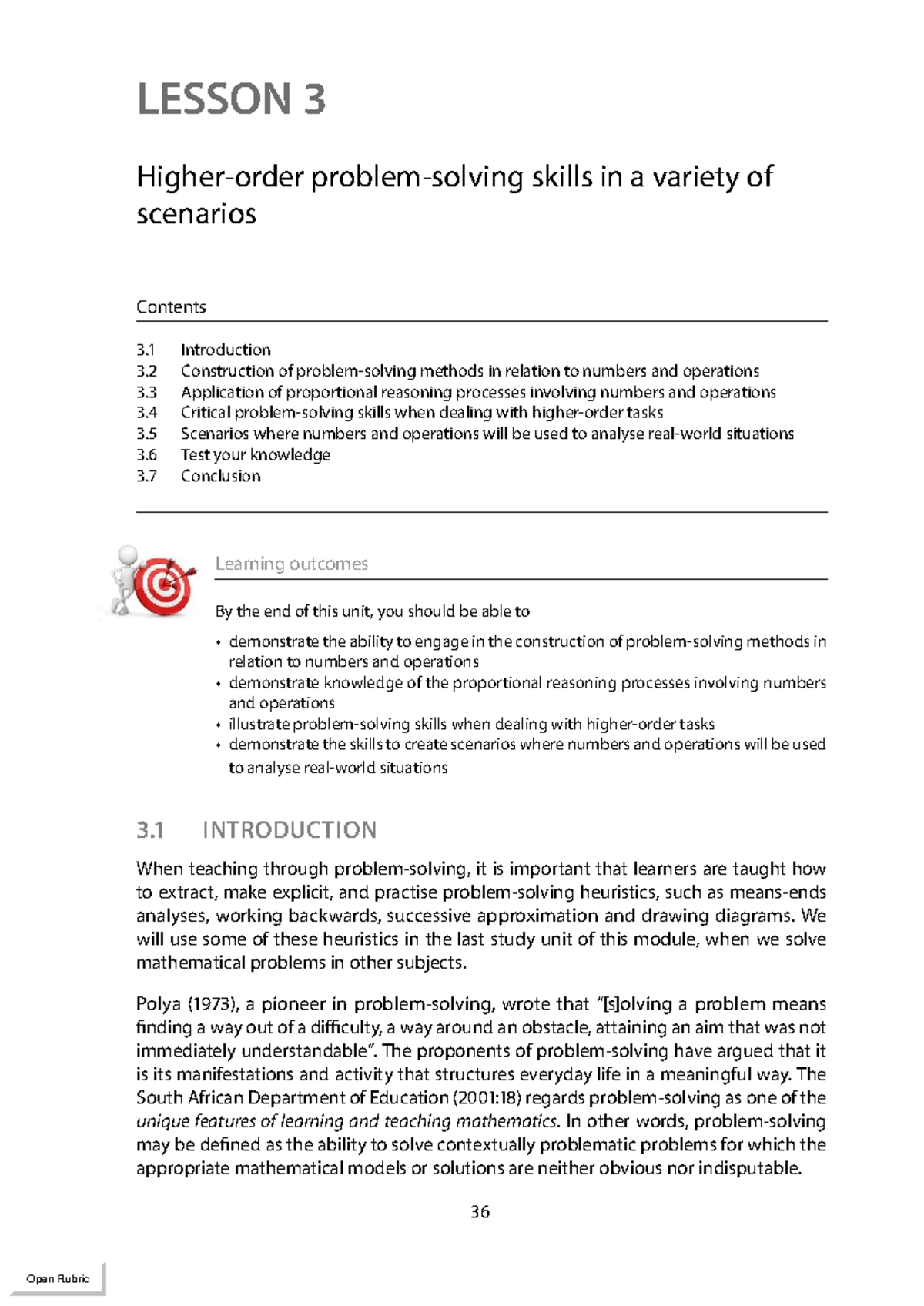 Lesson 3: Skills in Numbers & Operations - Learning Unit 3 - Studocu