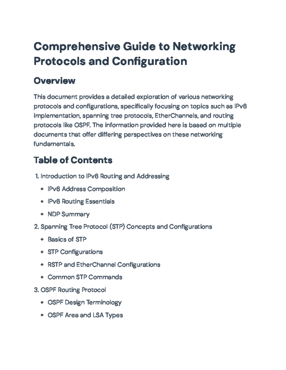 Comprehensive Guide to Networking Protocols: IPv6, STP, RSTP & OSPF ...