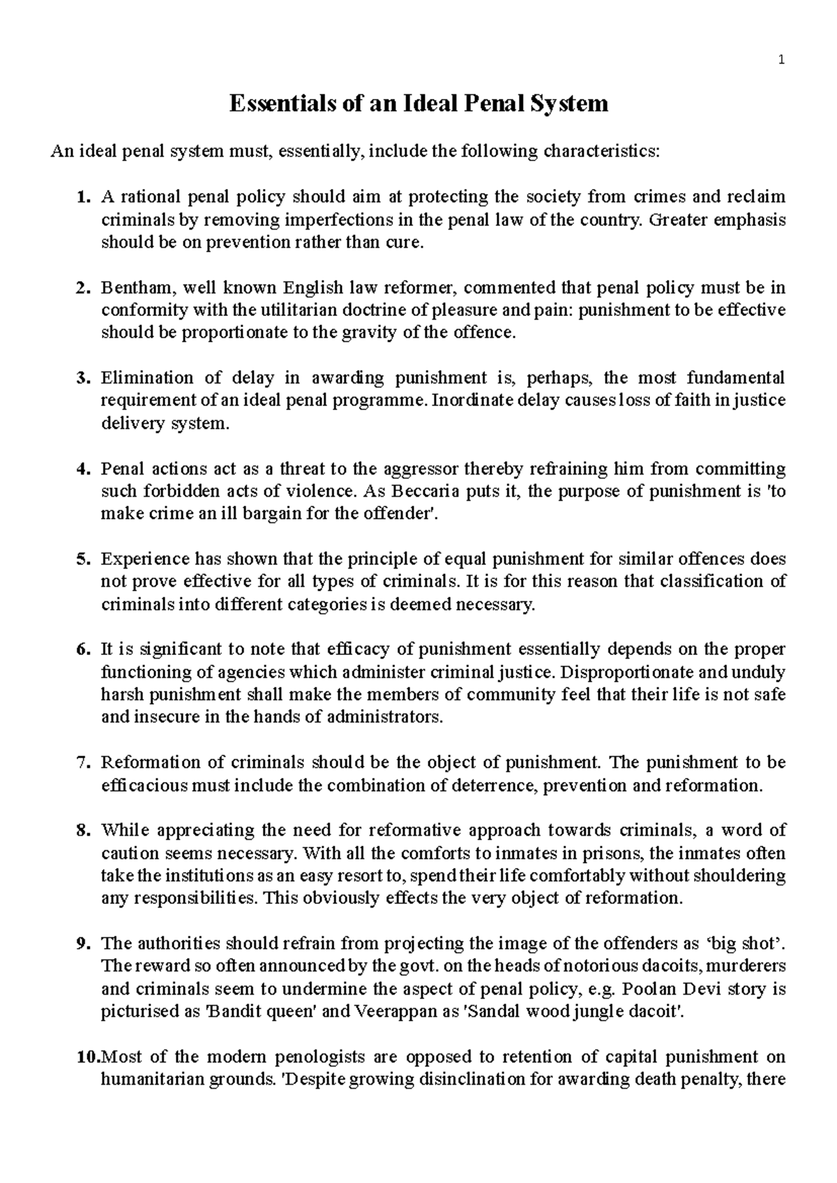 Essentials of an Ideal Penal System: Key Characteristics and Principles ...