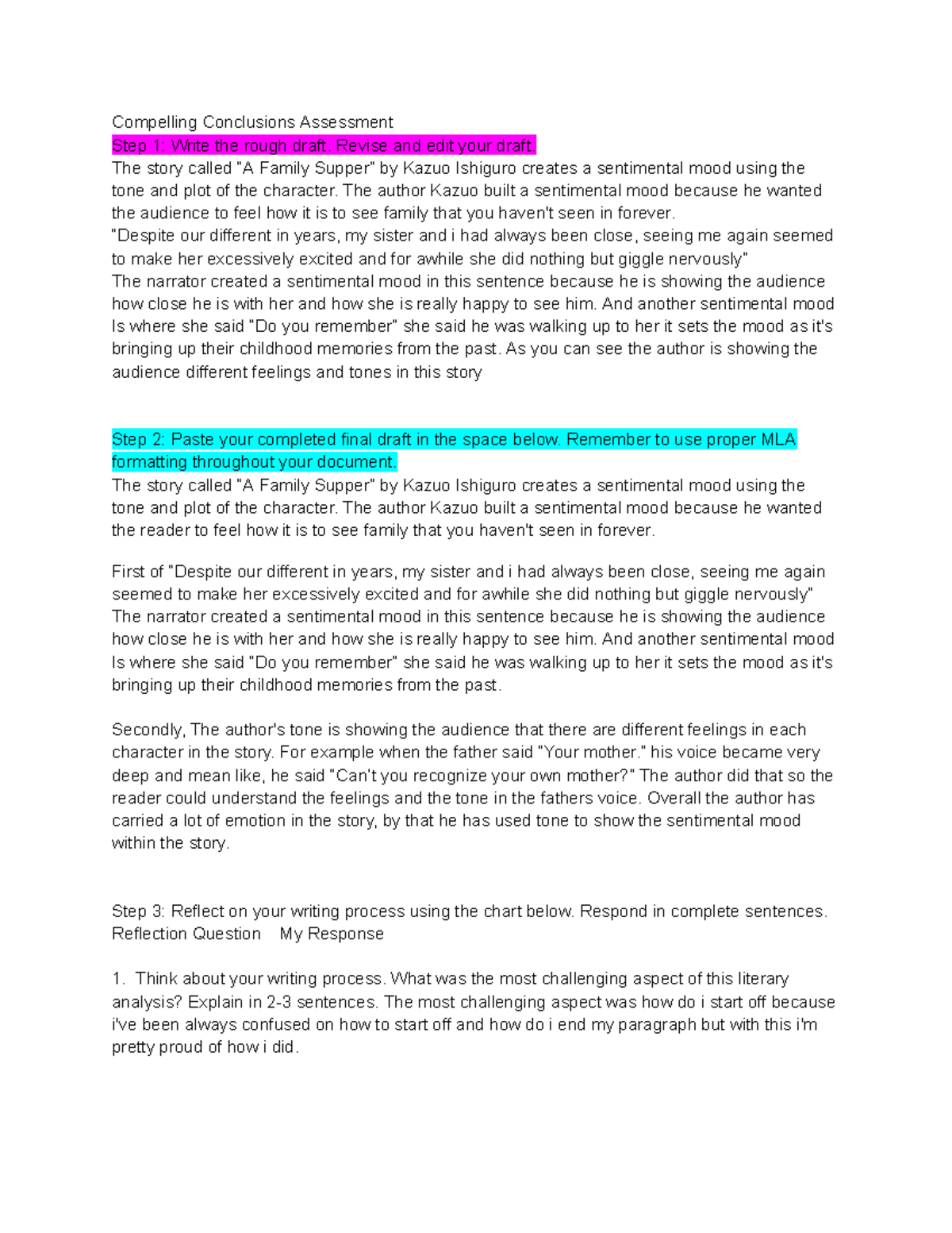 1.07 compelling conclusions assesment - Compelling Conclusions ...