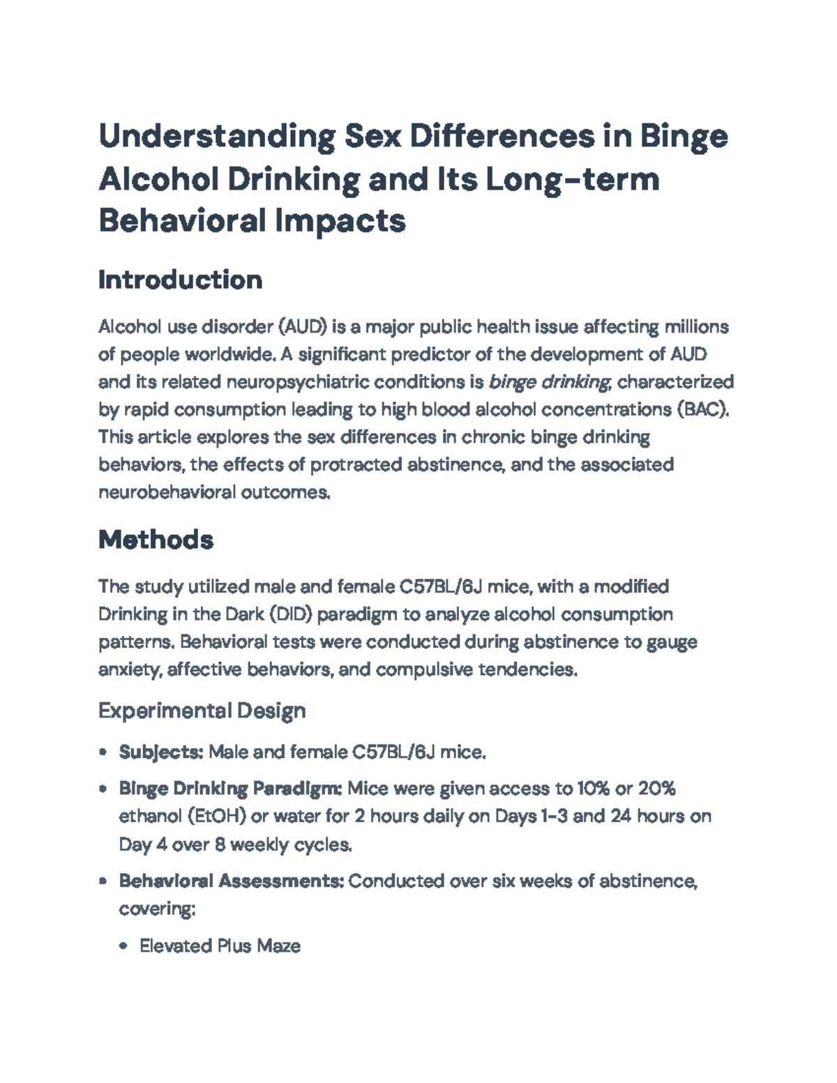 Understanding Gender Differences in Binge Drinking: Impacts and ...