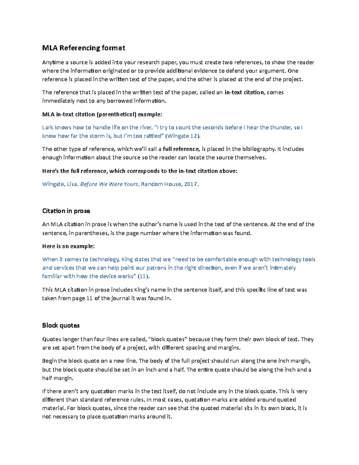 MLA Referencing format for Bibliographies - MLA Referencing format ...