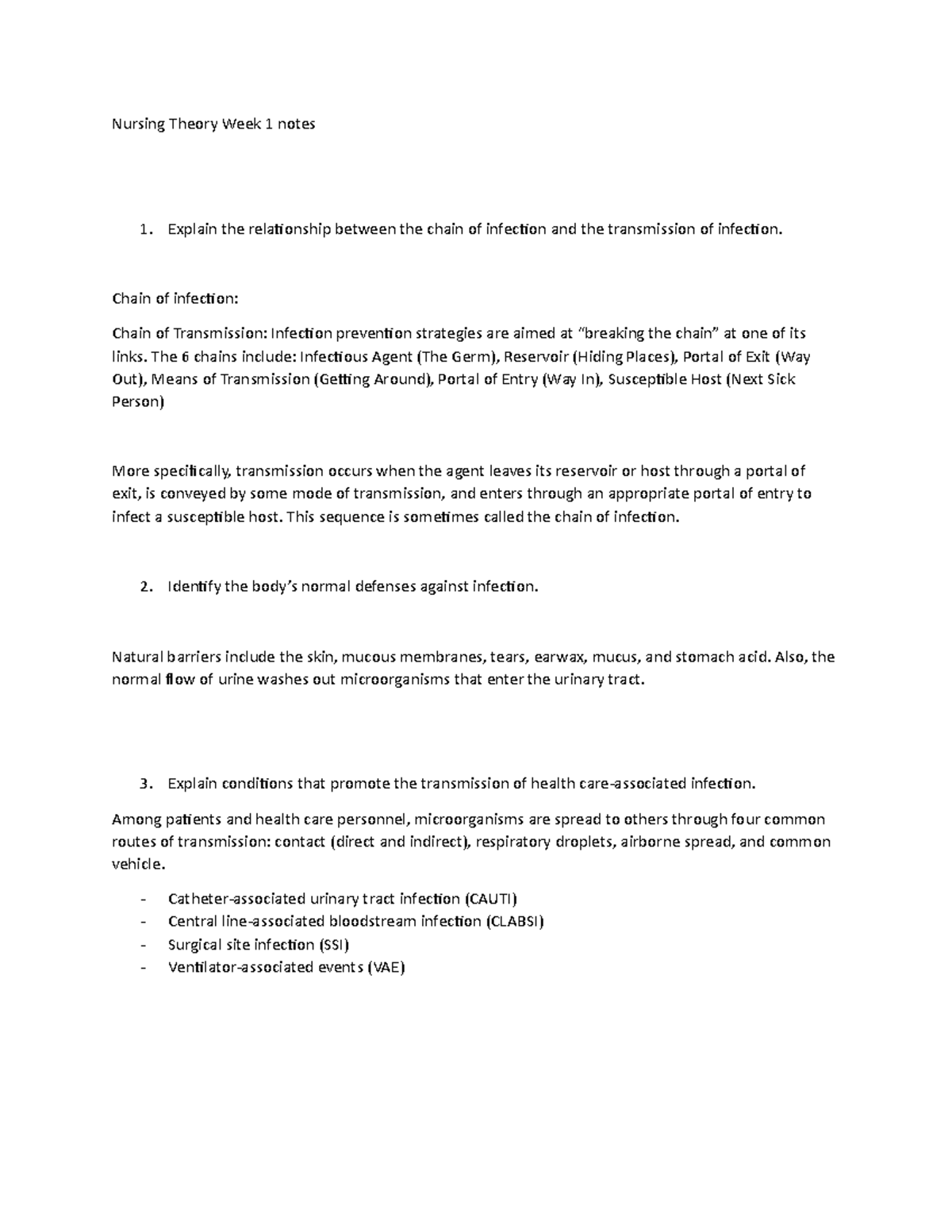 Nursing Theory Week 1 notes - Nursing Theory Week 1 notes Explain the ...