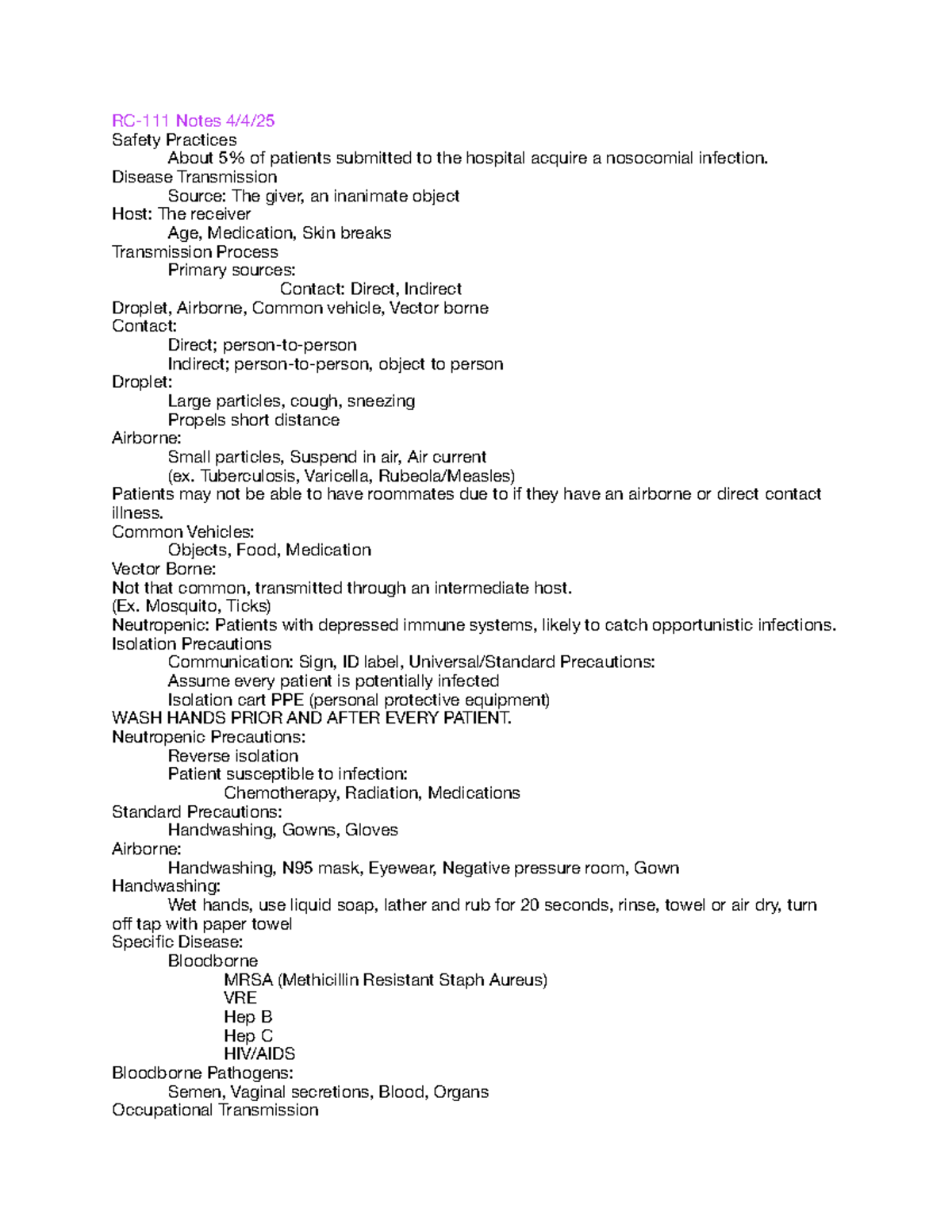 RC111 Final Exam Notes Oxygen Therapy, Safety, and Hypoxemia