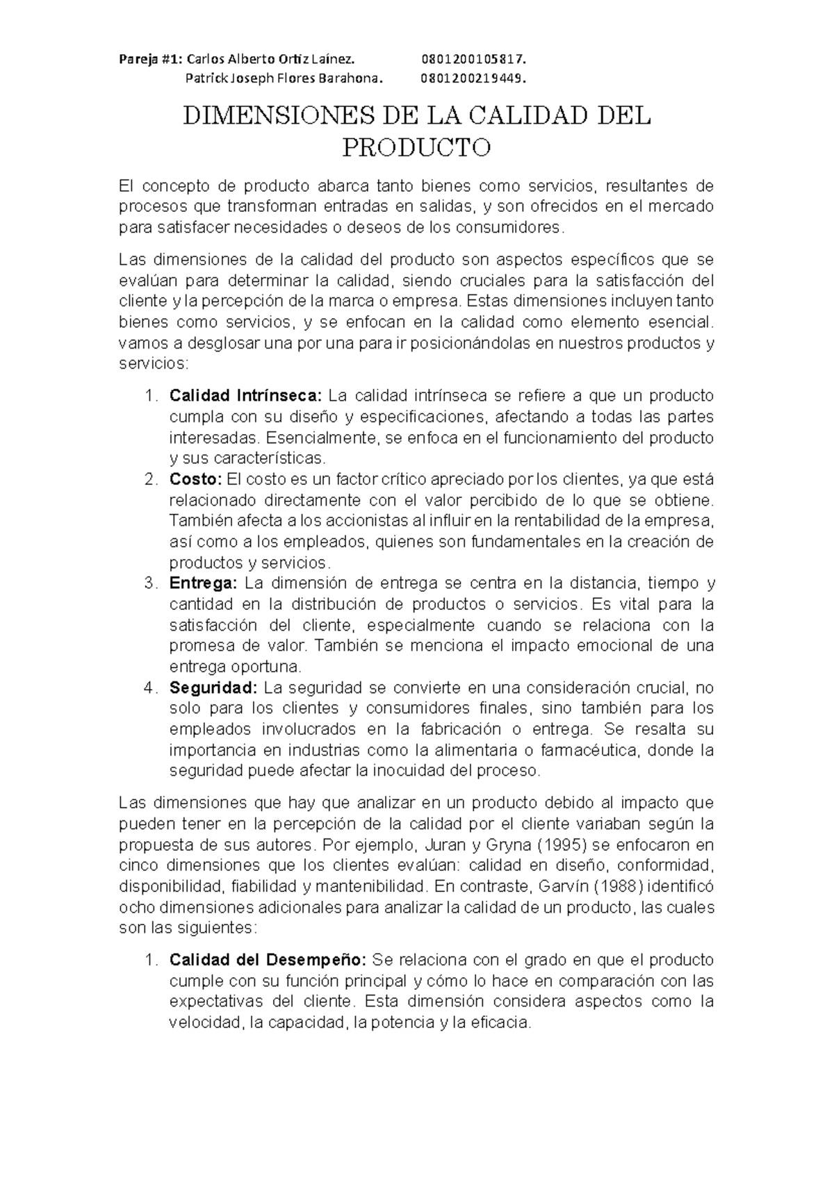 Dimensiones de Calidad del Producto en Logística y Cadena de Suministro ...