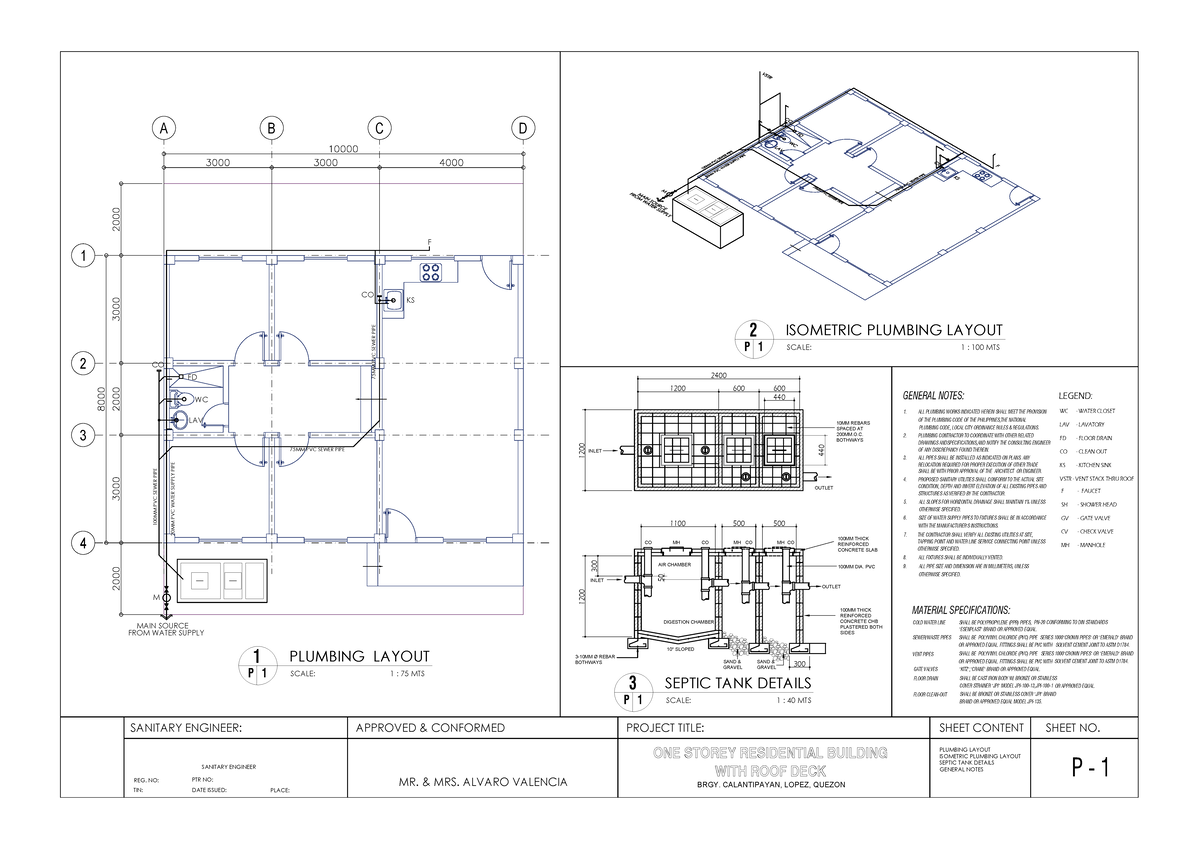 ISOMETRIC PLUMBING LAYOUT P1 FOR RESIDENTIAL BUILDING - Studocu