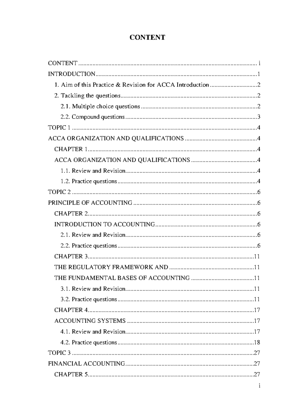 ACCA Revision Book - Practice Questions and Key Concepts 2021 - Studocu