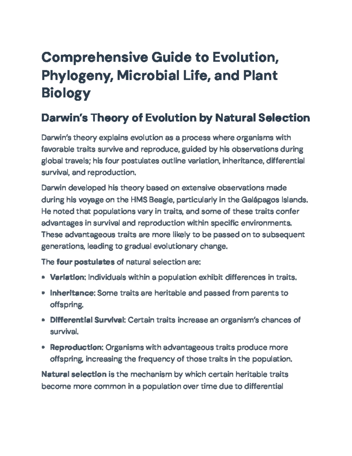 Evolutionary Mechanisms and Plant Biology: A Comprehensive Study Guide ...