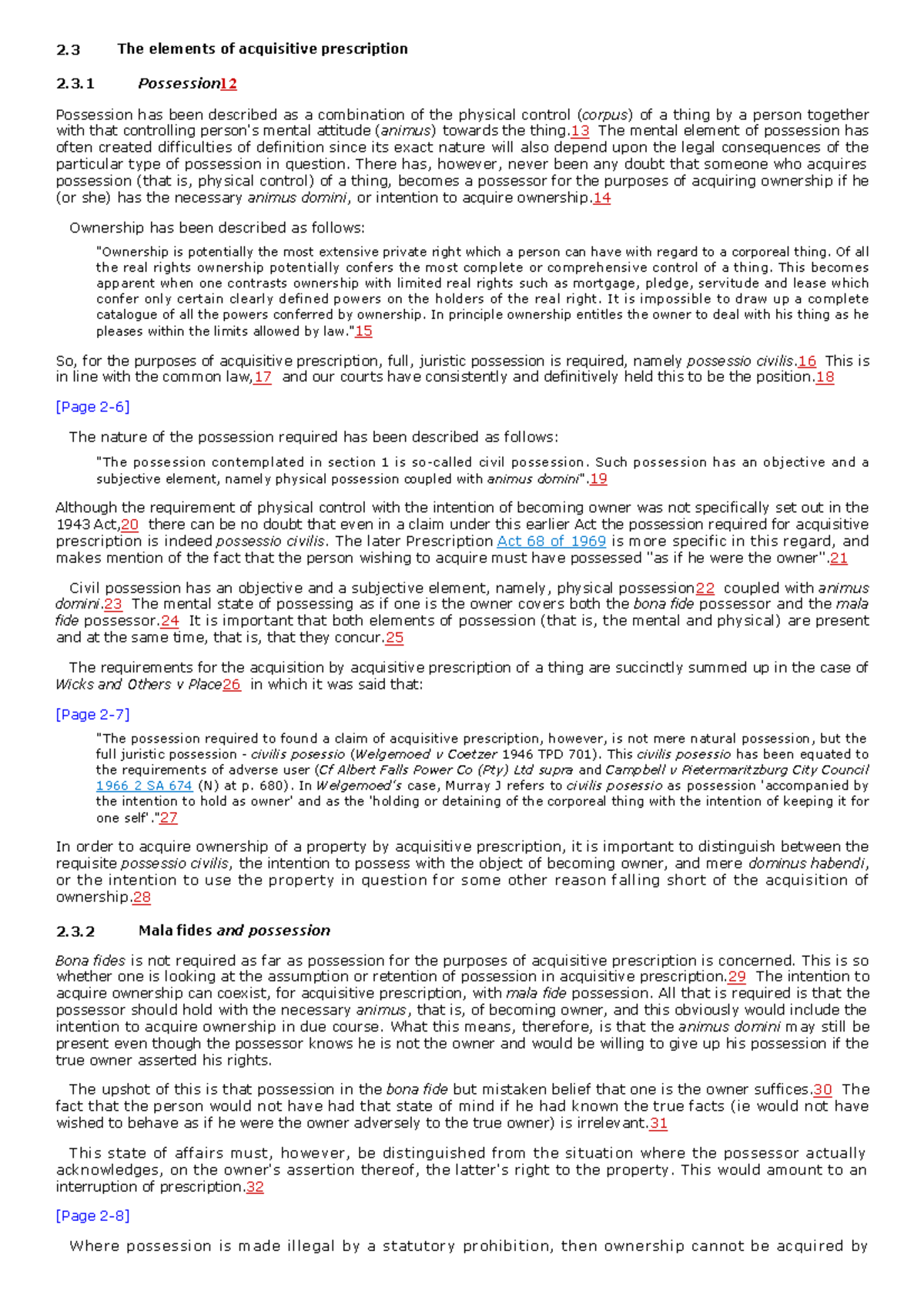 2.3 Elements of Acquisitive Prescription: Understanding Possession ...