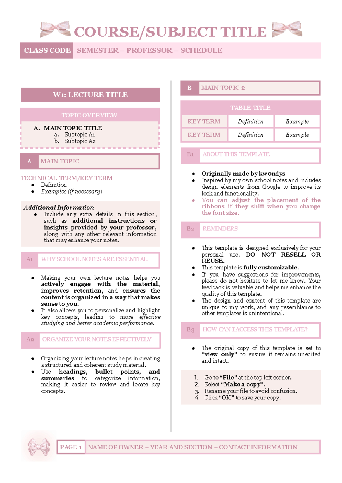 Template 2 for midterms - W1: LECTURE TITLE TOPIC OVERVIEW A. MAIN ...