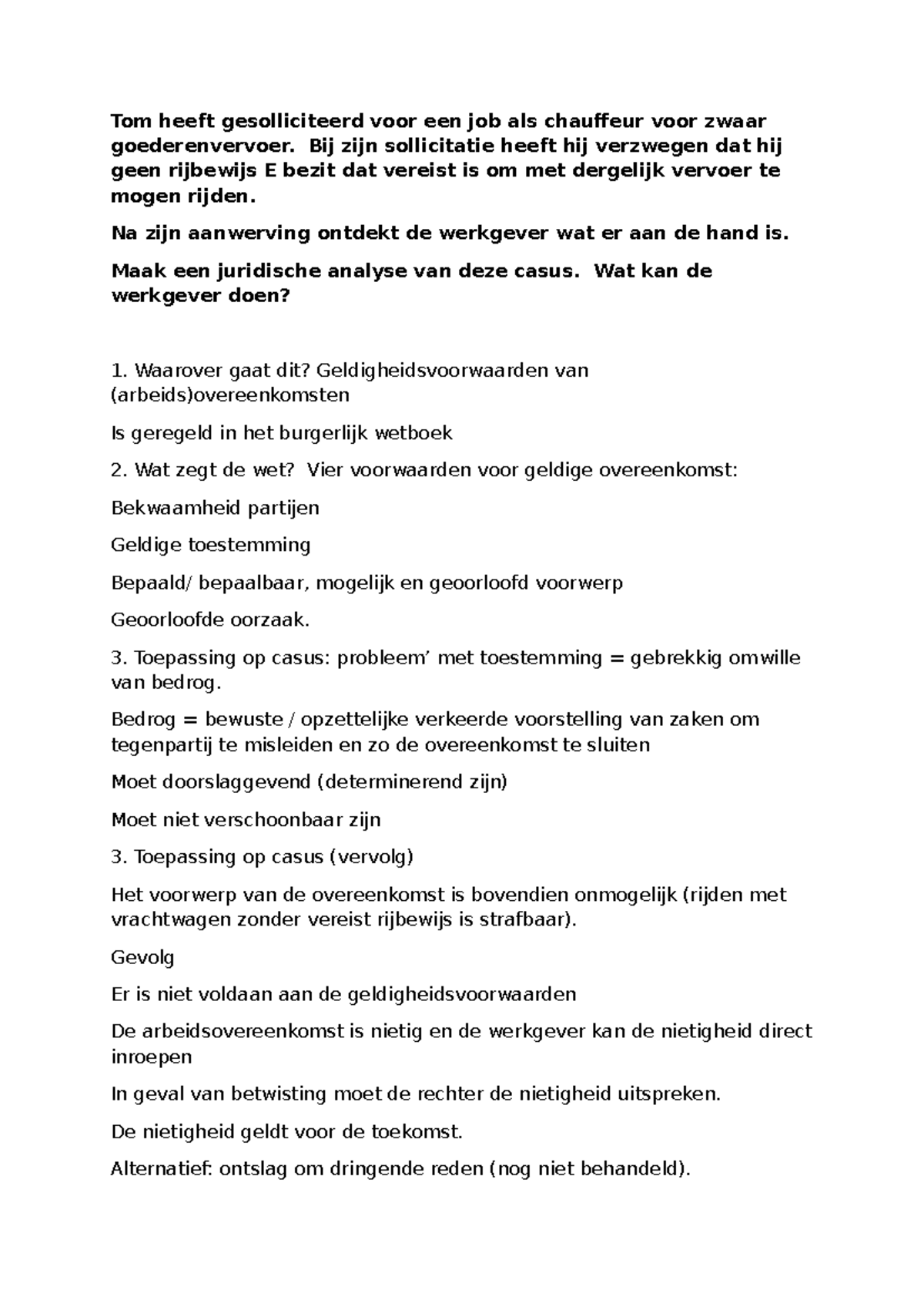 Oefening Bedrog in Arbeidsovereenkomst: Juridische Analyse en Gevolgen ...