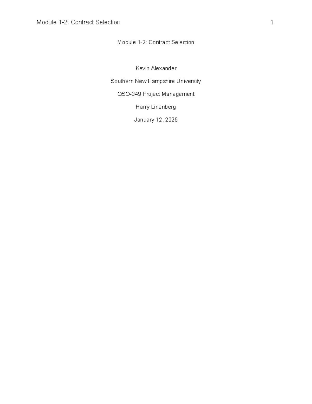 Module 1-2: Overview of Contract Types in Project Management - Studocu