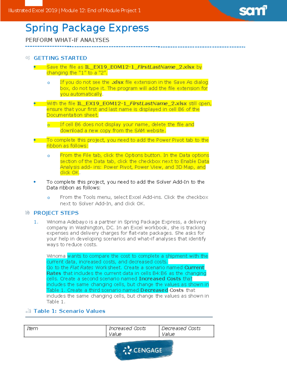 Illustrated Excel 2019 Module 12: End of Module Project 1 Instructions ...