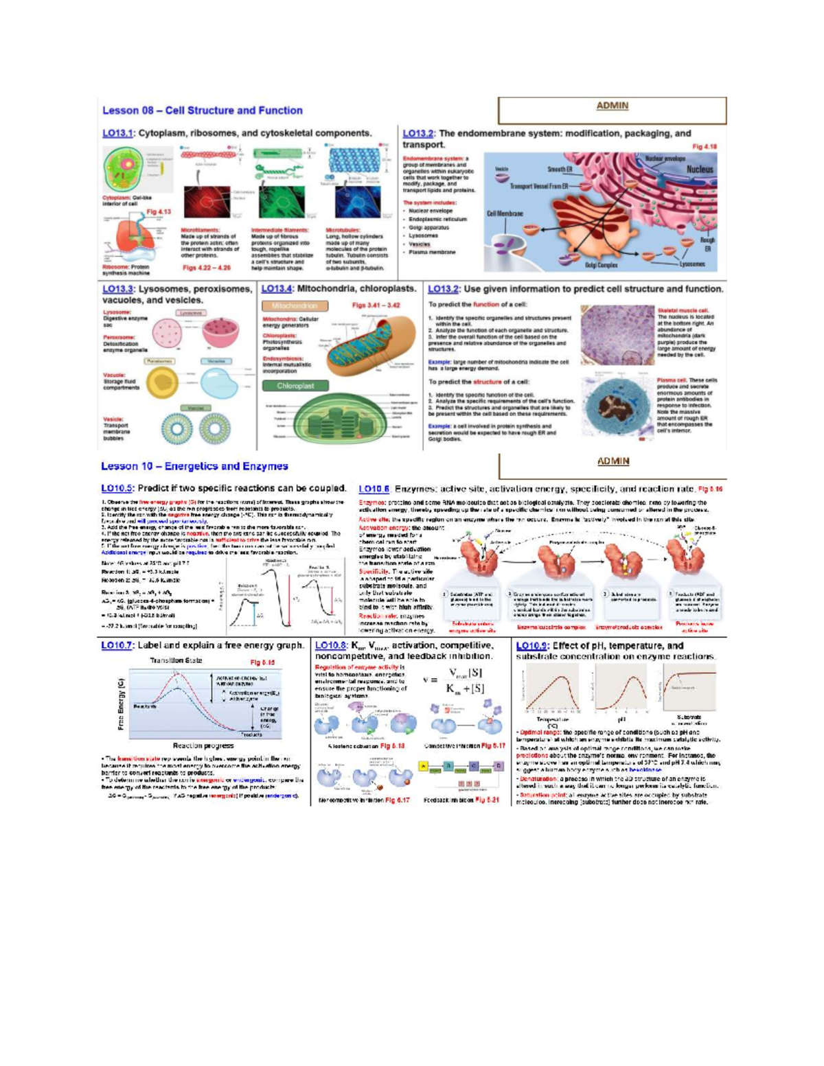 ADMIN Final Exam Notes for Course Code XX123: Cell Structure, Function ...