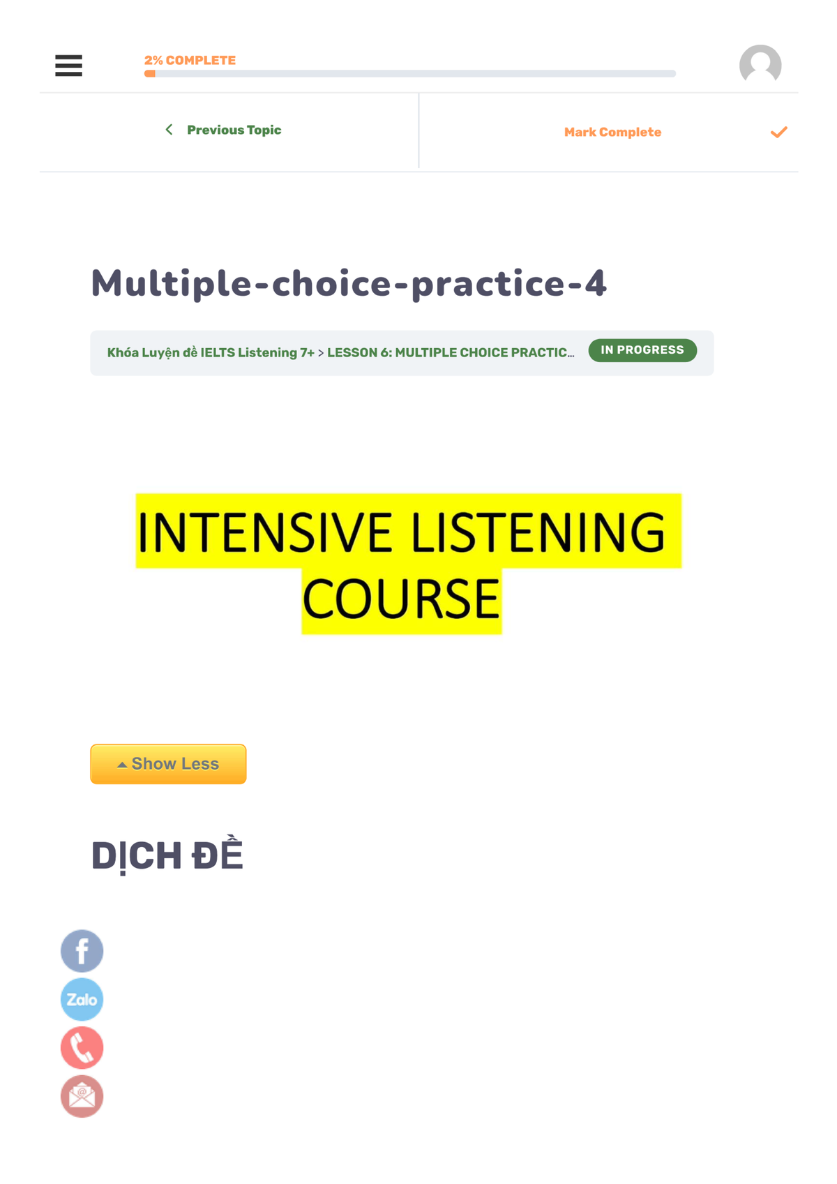 Practical IELTS Listening - Lesson 6: Multiple Choice Practice 7+ - Studocu