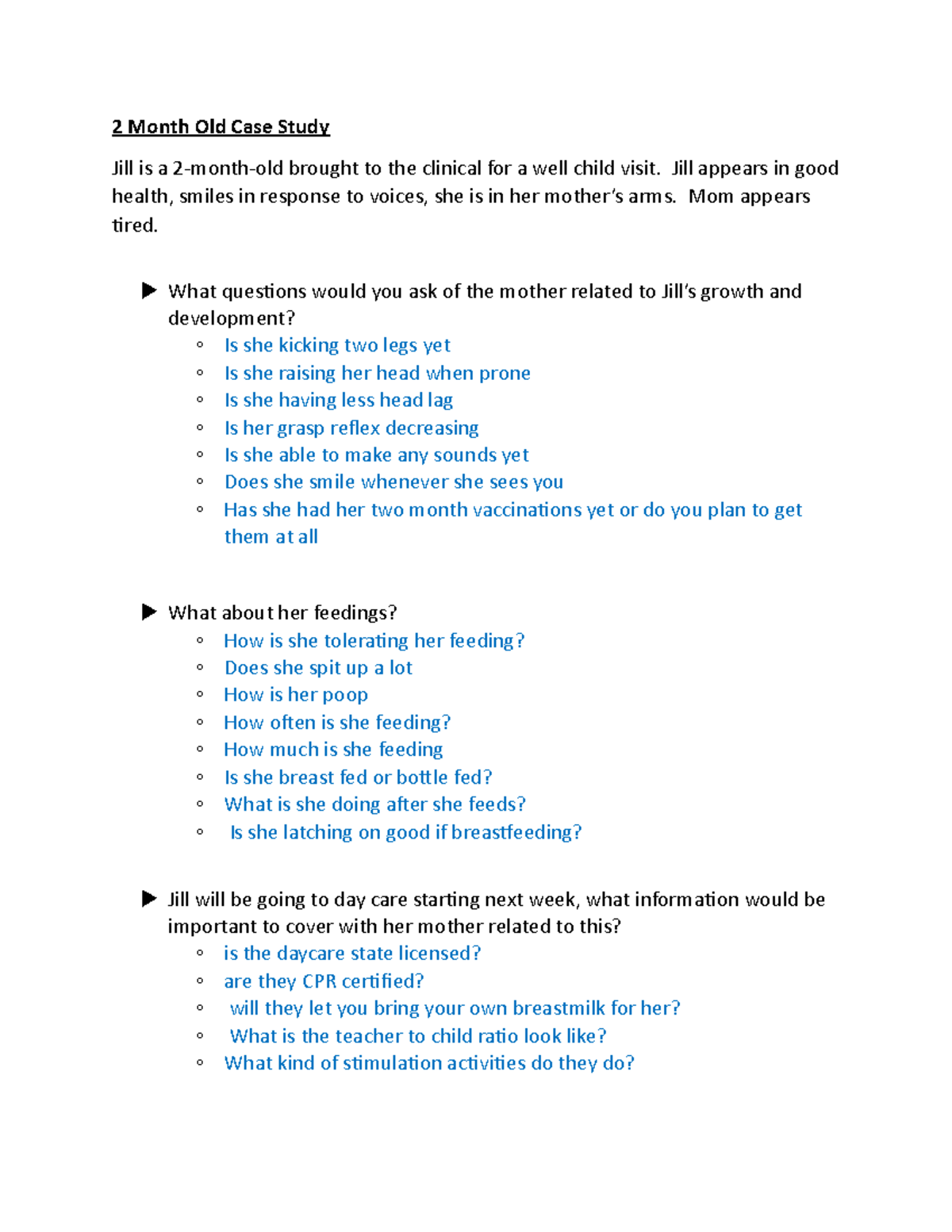 Growth and Development Case Studies: Pediatric Assessments & Guidance ...