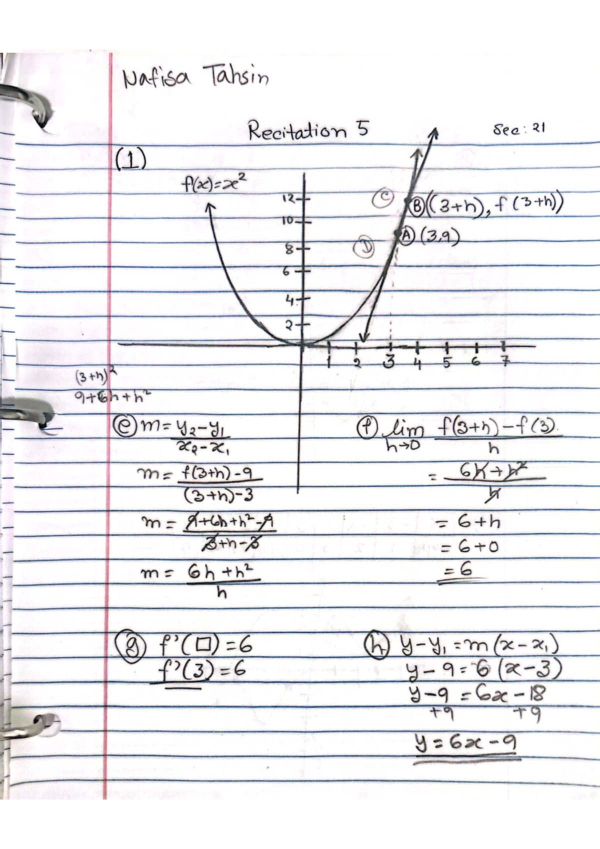 Math Recitation 5 - Nafisa Tahsin (Sec 21) Detailed Notes - Studocu