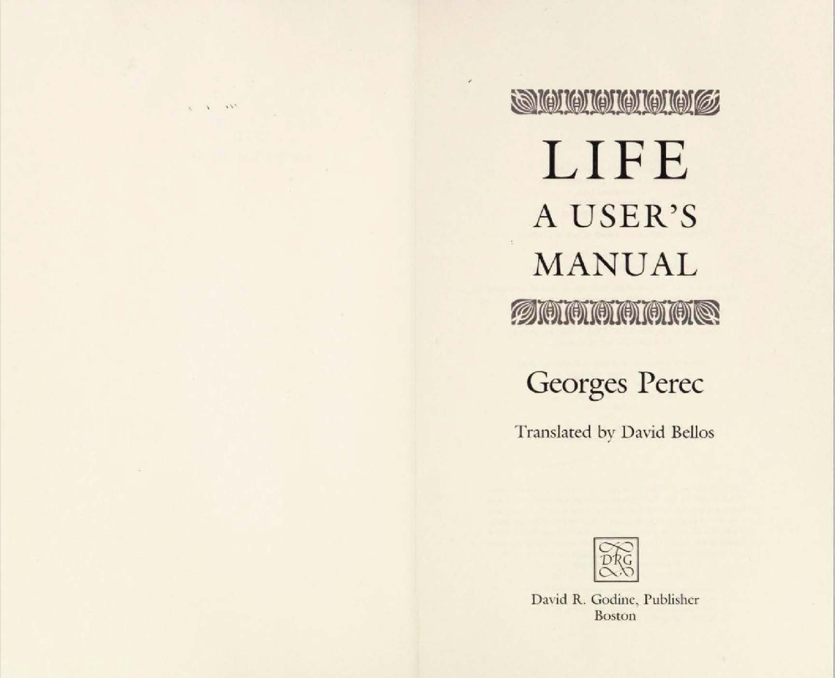 LIFE: A User's Manual (LIFE 101) - Study Notes and Analysis - Studocu