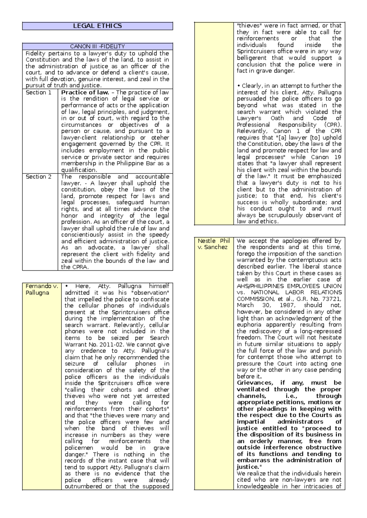 BLJE - Final Exam Notes on Legal Ethics and Professional Responsibility ...