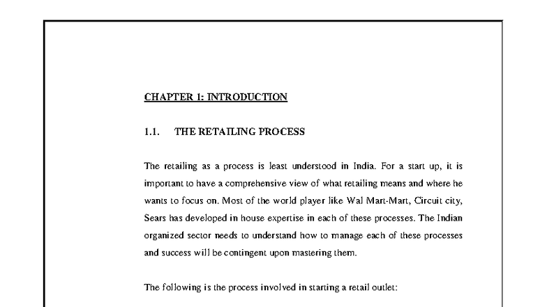 CHAPTER 1: INTRODUCTION TO RETAILING PROCESS - LECTURE NOTES - Studocu