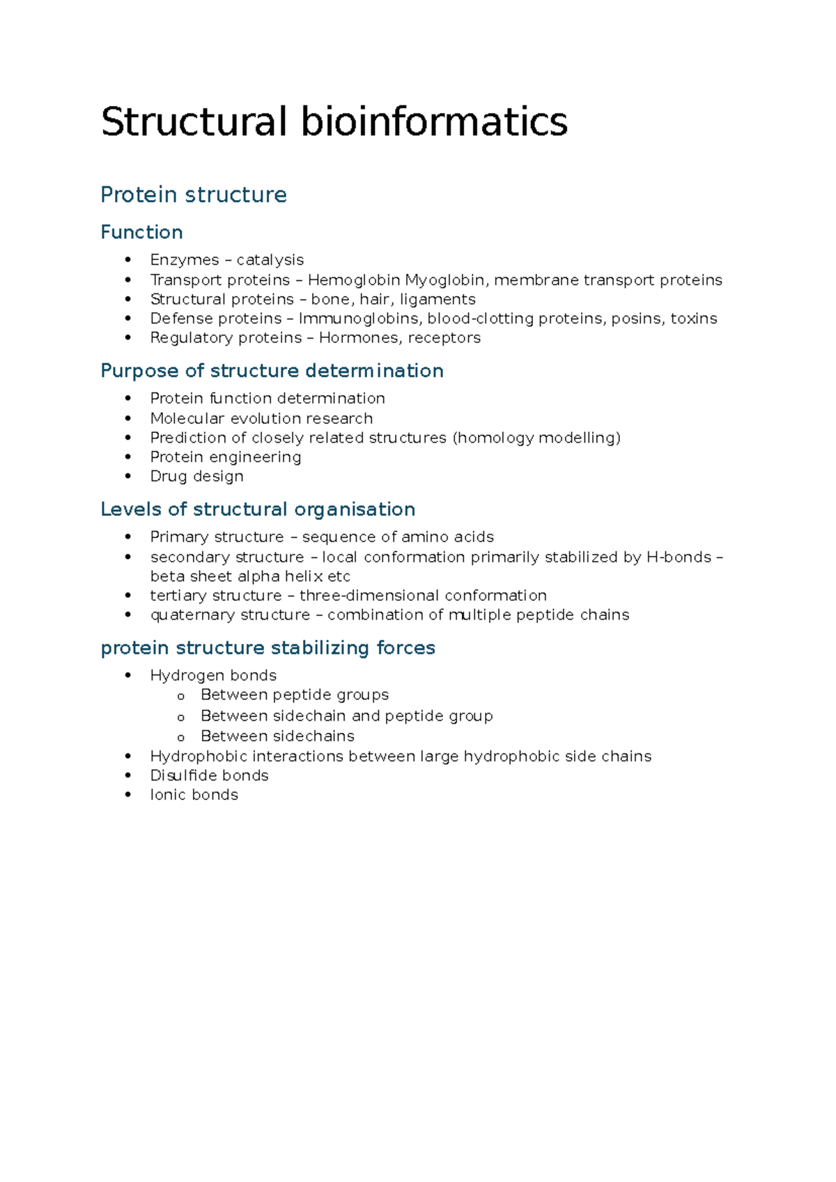 Structural bioinformatics - Structural bioinformatics Protein structure ...