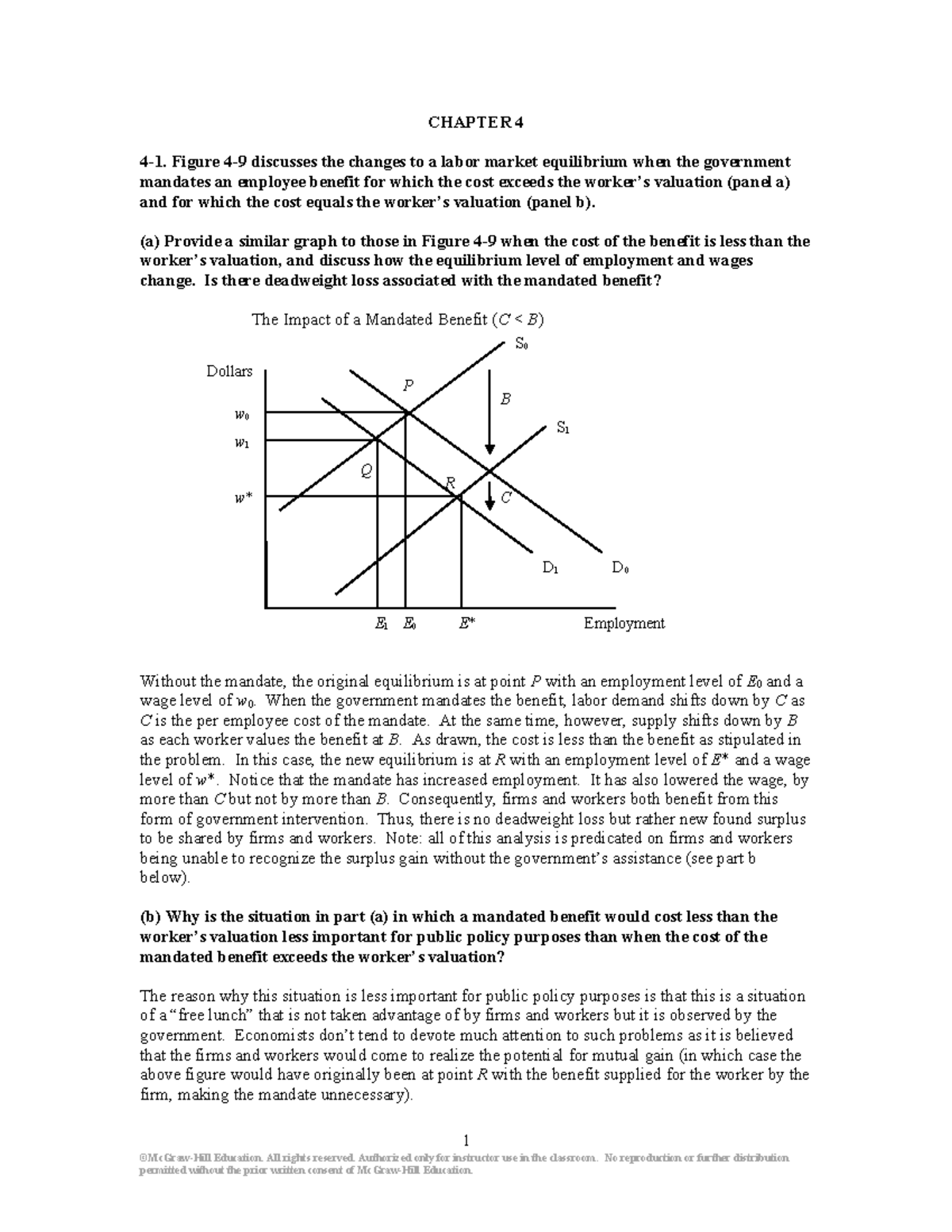 Borjas 8e Solutions Manual: Chapter 4 Labor Market Equilibrium Analysis ...