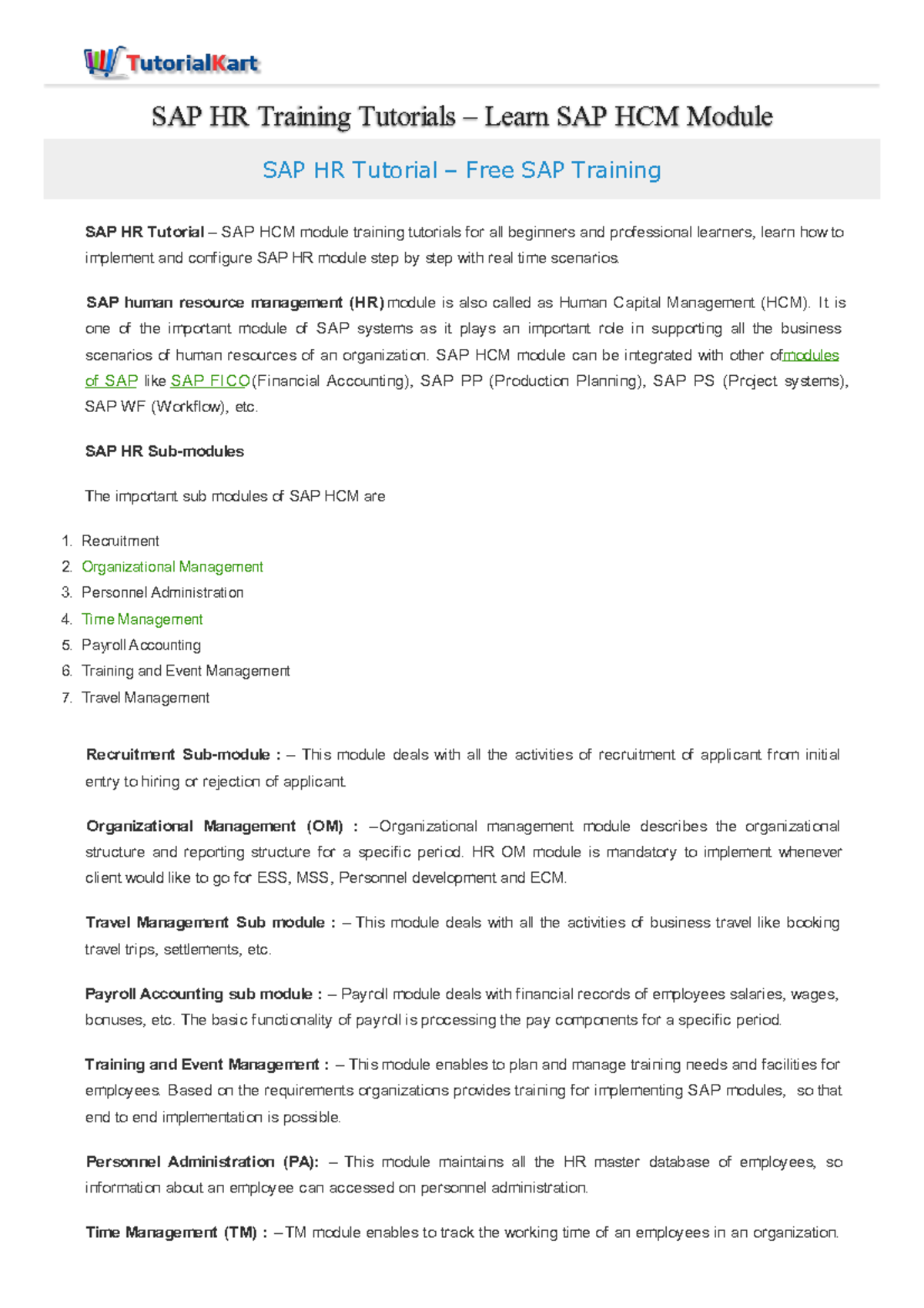 SAP HR HCM Module Training Tutorials for Beginners and Pros - Studocu