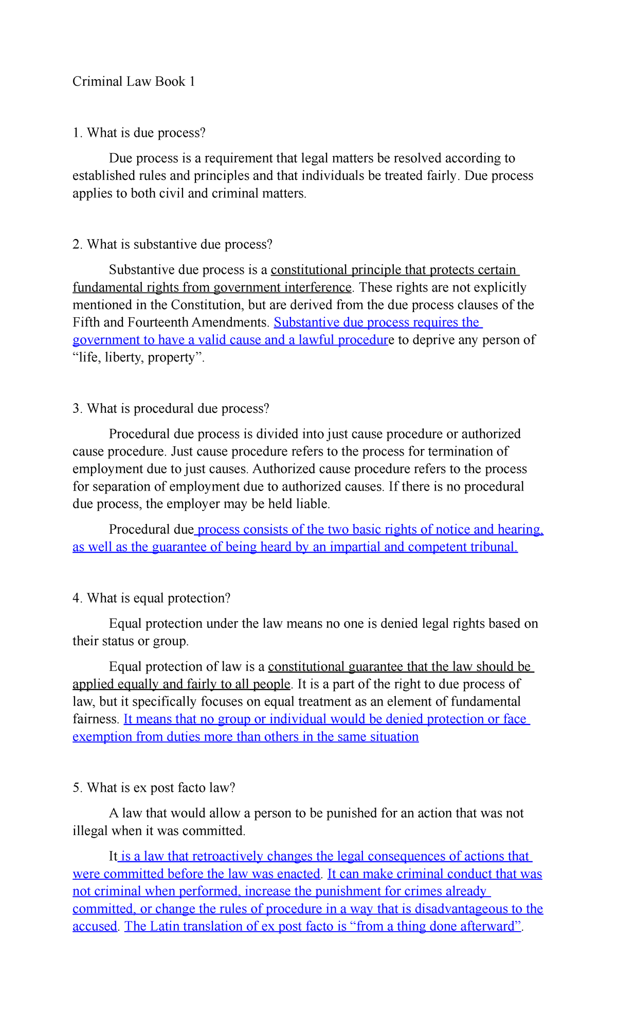 Criminal law book 1 due process - Criminal Law Book 1 What is due ...