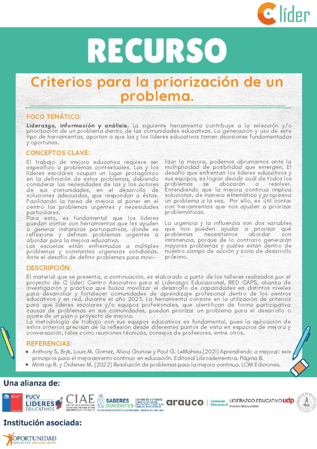Criterios para la Priorización de Problemas en Liderazgo Educativo ...
