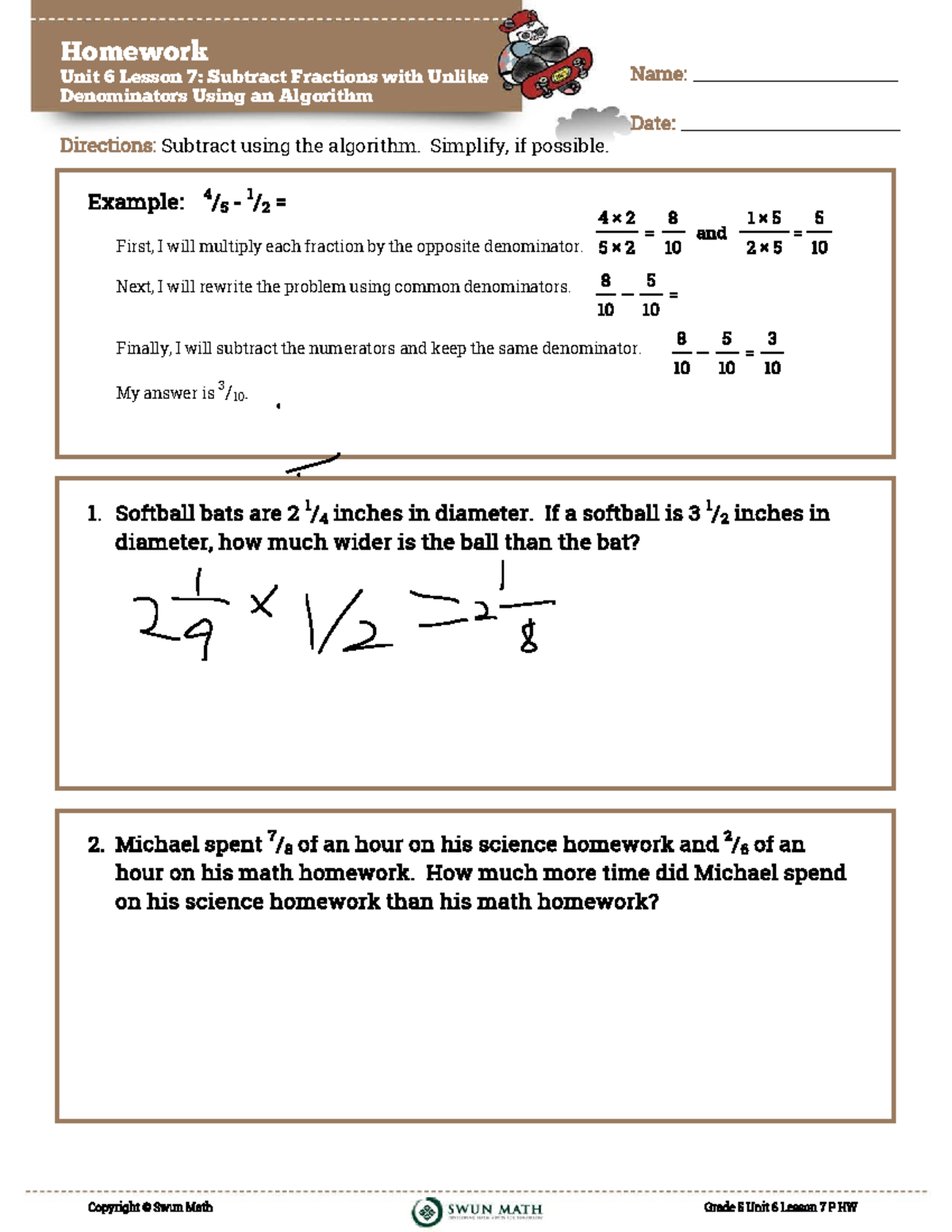 G5%20U6%20L7%20HW - is the naswe ngl - Copyright © Swun Math Grade 5 ...