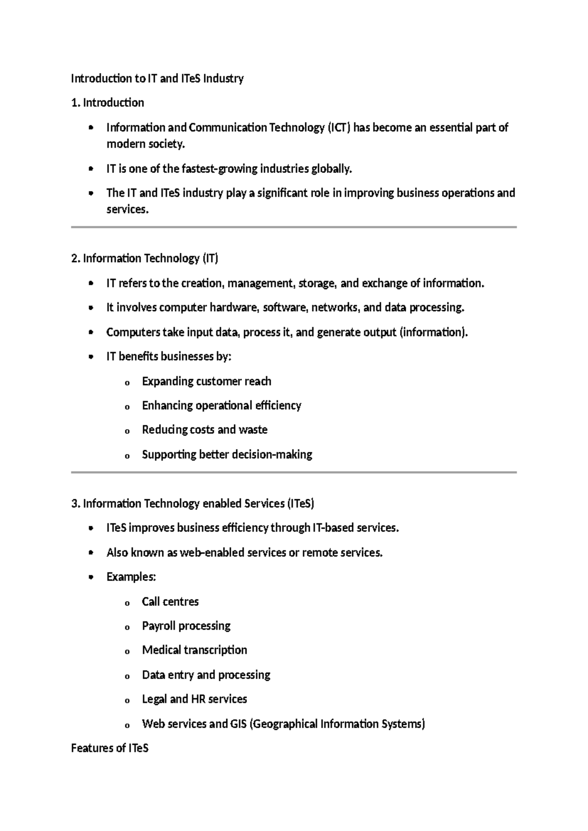 Class 9 Domestic Data Entry Operator: Chapter 1 - IT & ITeS Industry ...