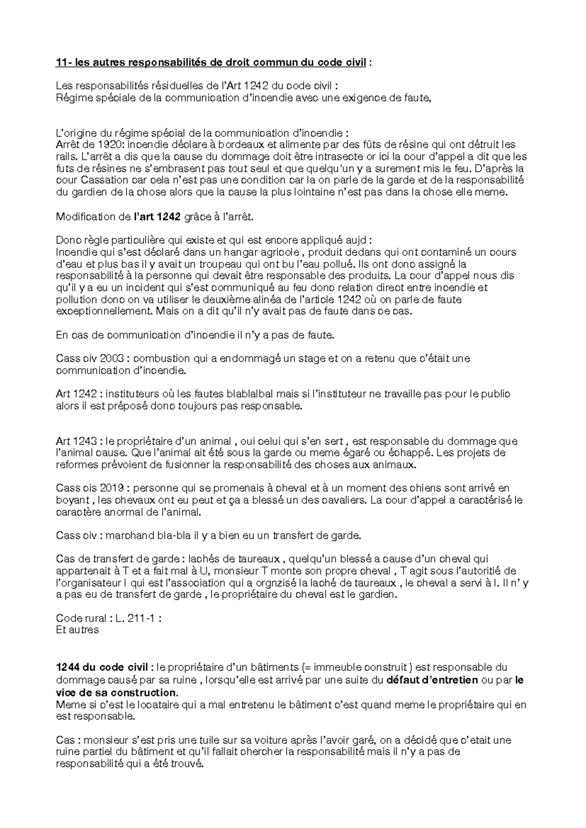 Responsabilité Civile 11.2 : Analyse des Articles 1242 et 1243 du Code ...