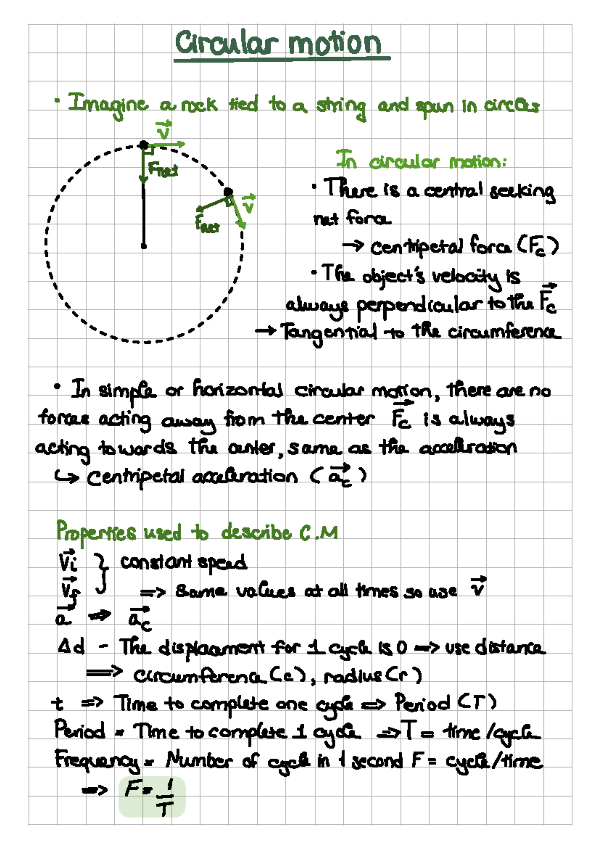 Circular Motion: Key Concepts and Formulas for Physics 101 - Studocu