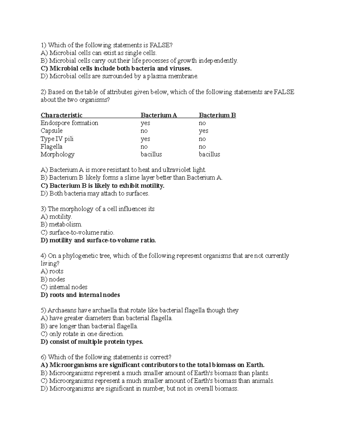 BIOL 101 Test 1 Practice Exam Answers and Key - Studocu