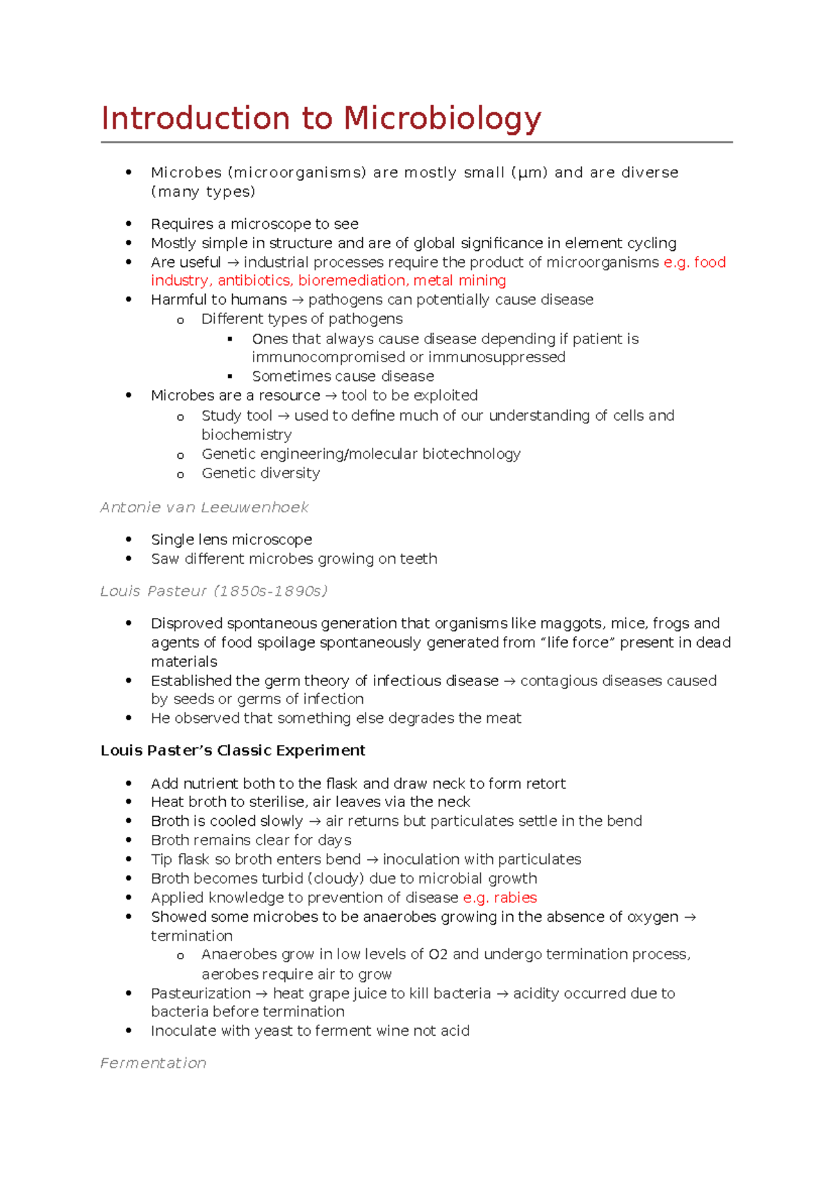 Microbiology Notes - Overview of Microbes, Growth, and Key Figures ...