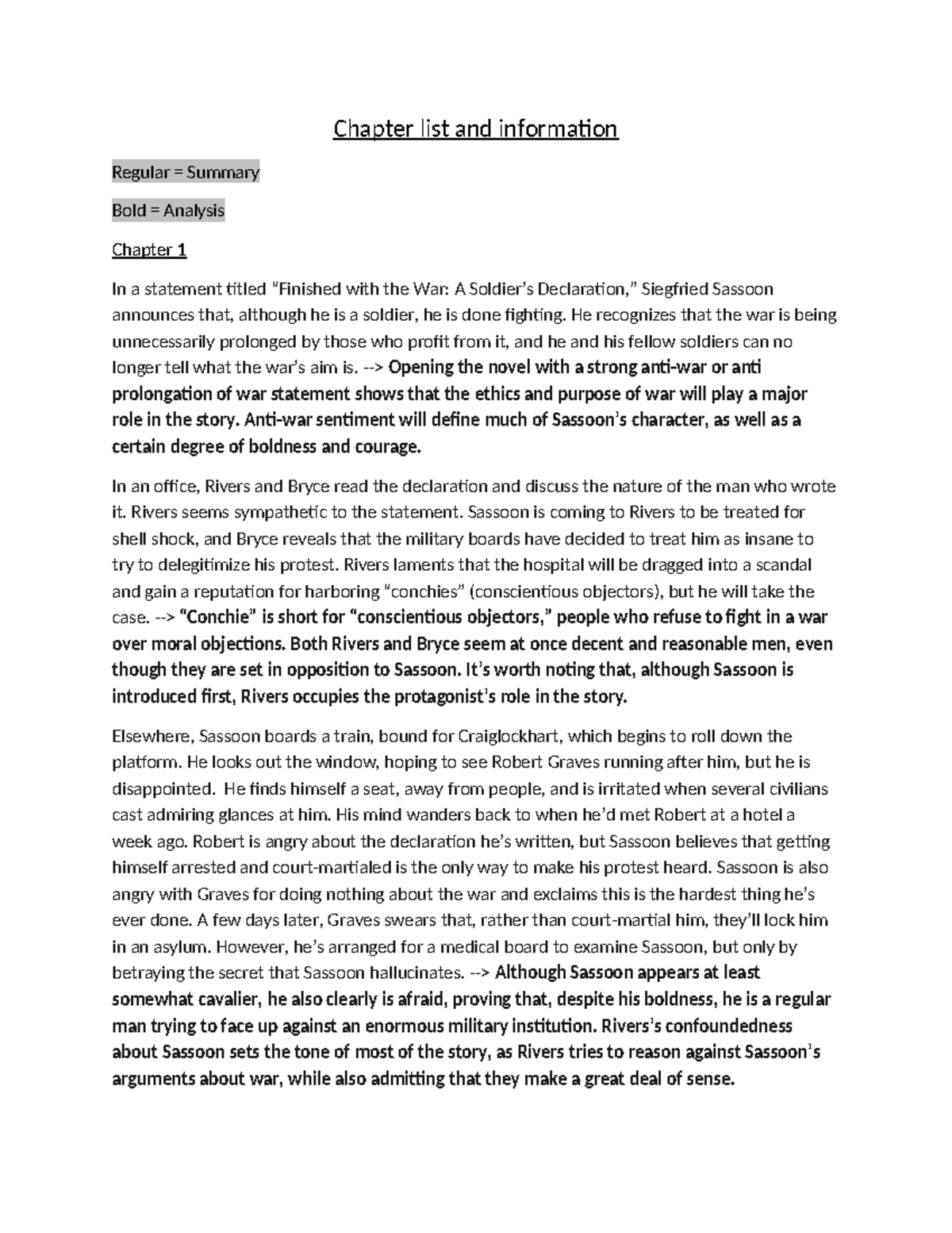 Chapter Summaries and Key Insights for Literature Course (LIT 101 ...