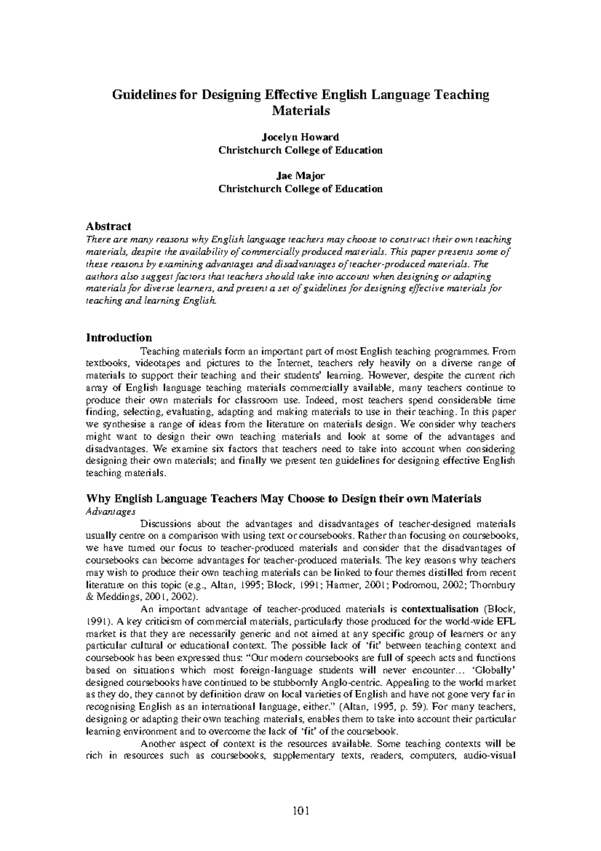 Guidelines for Designing Effective English Teaching Materials (ELT 101 ...