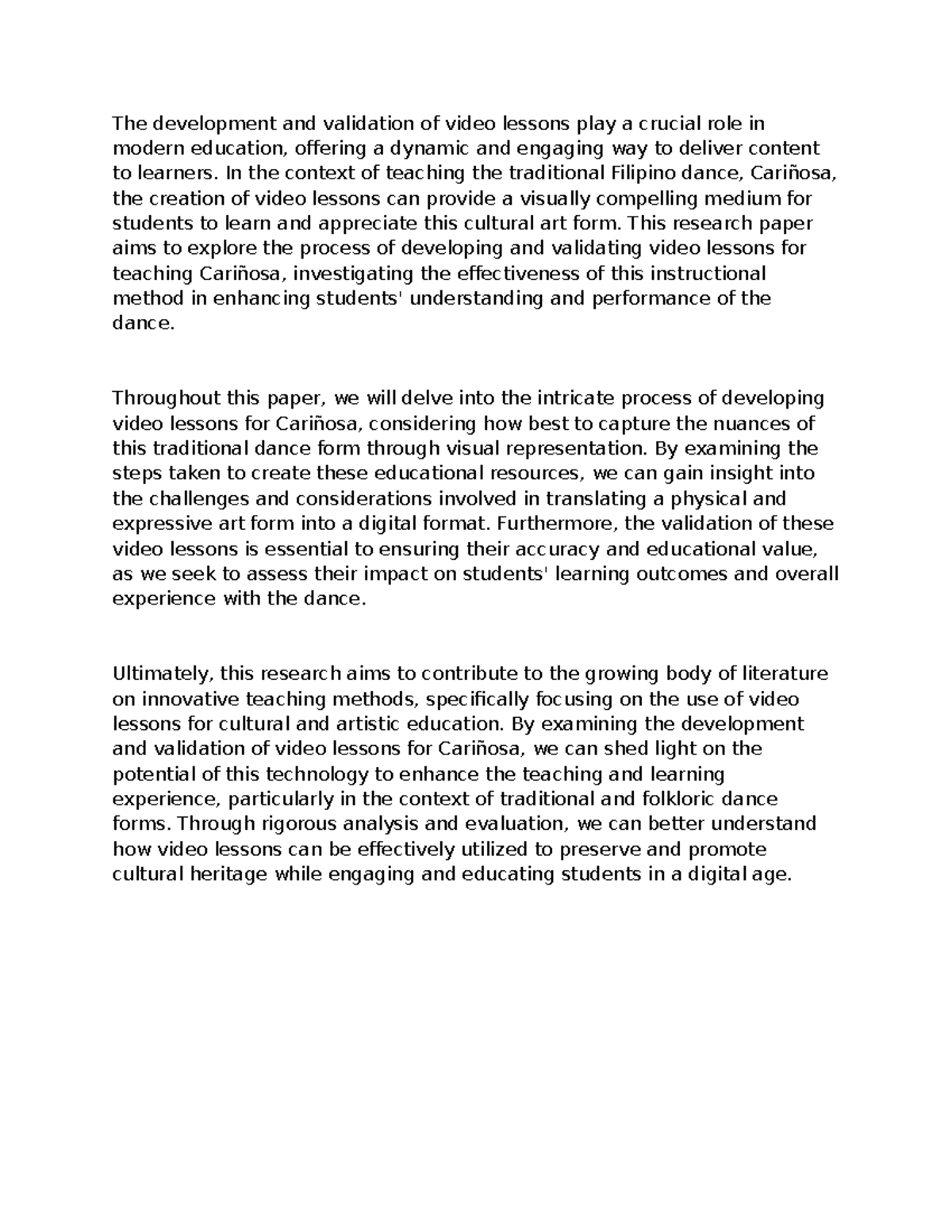 Introduction - None - The development and validation of video lessons ...