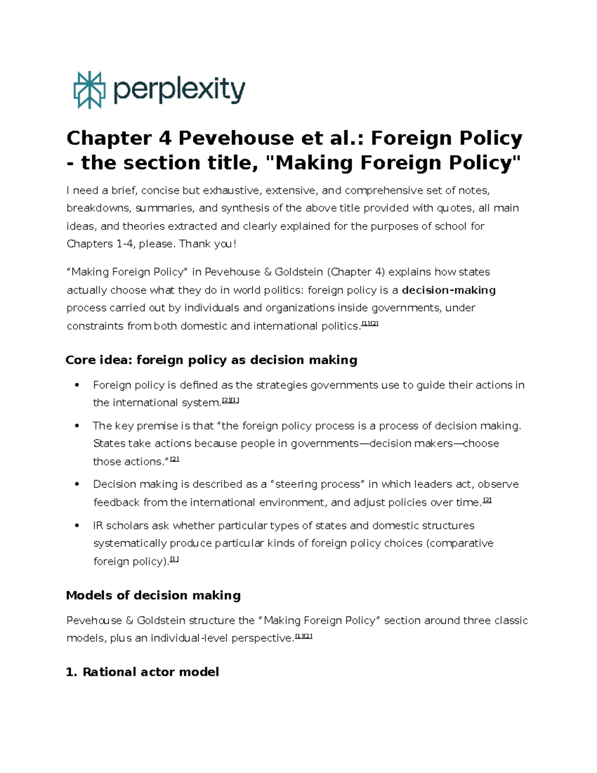 PLSC14 Chapter 4 Pevehouse et al.: Understanding Foreign Policy ...