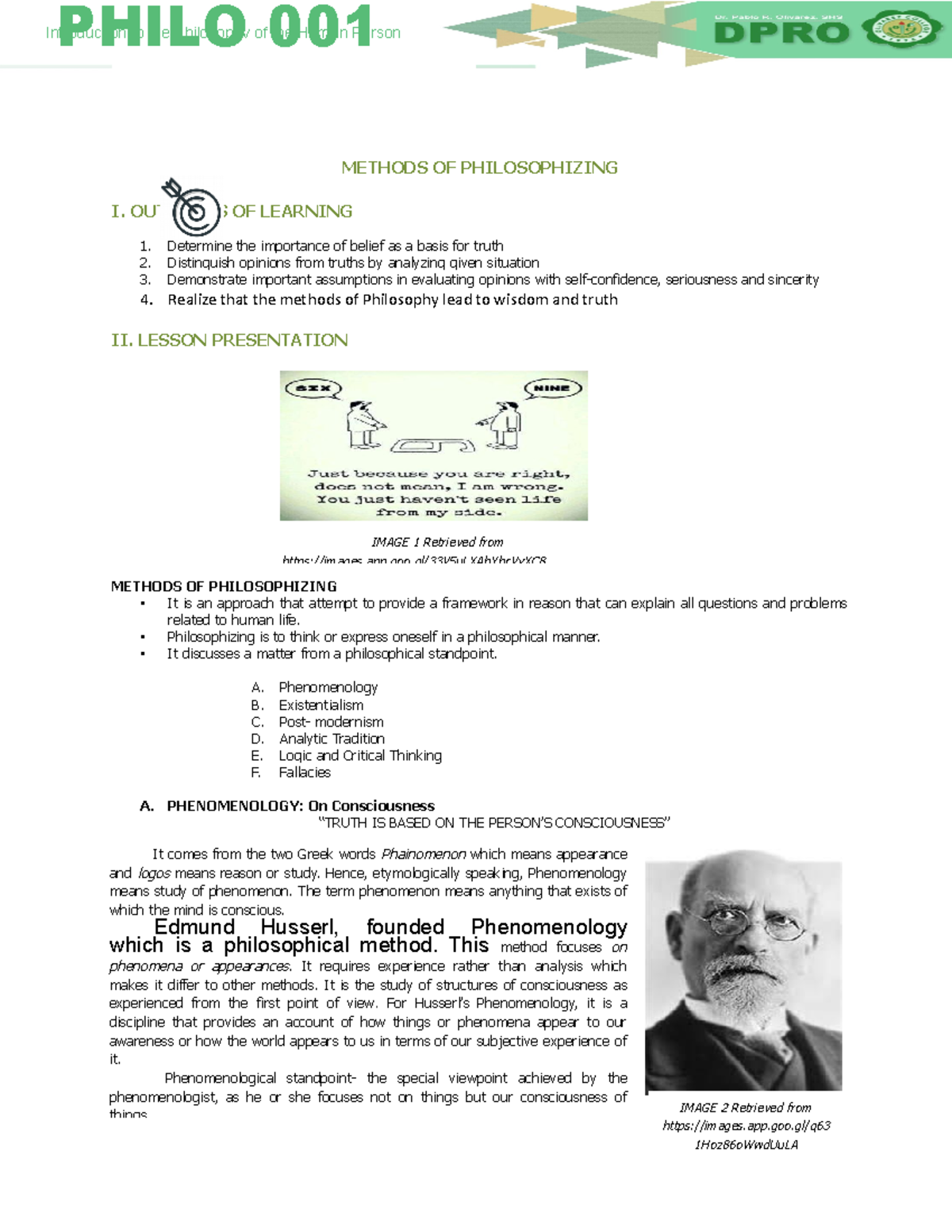 Introduction to the Philosophy of the Human Person - Module 2 - Studocu