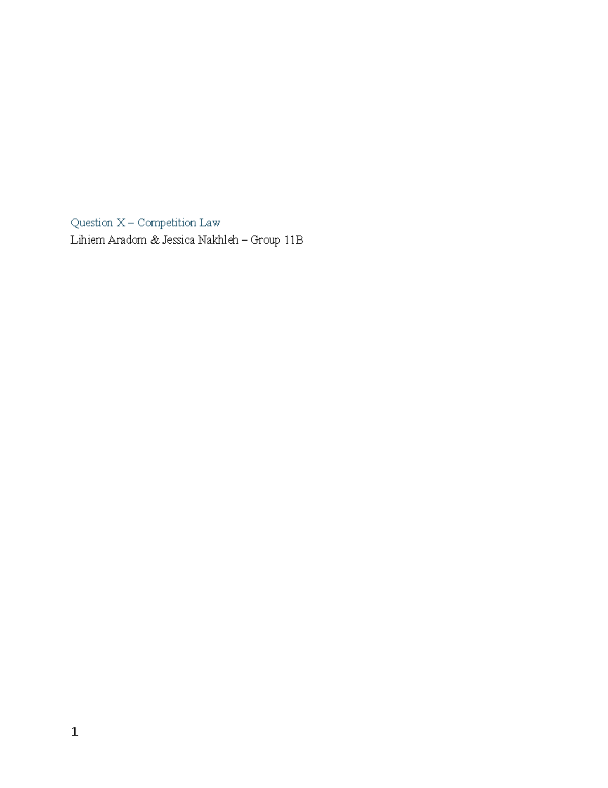 EU Law Paper - Group 11B: Analysis of Article 101 TFEU Collusion - Studocu