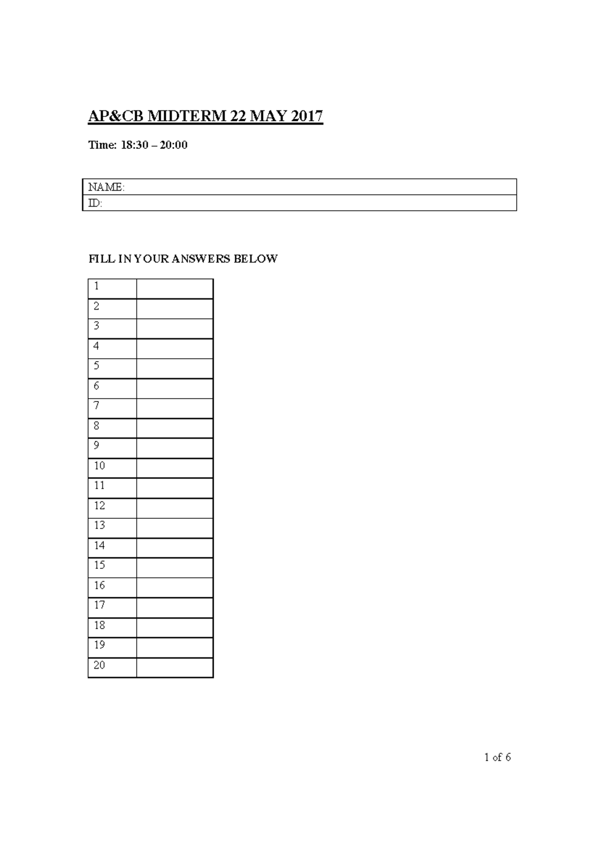 MIDTERM 22 MAY 2017 Exam Questions and Answers Review - Studeersnel