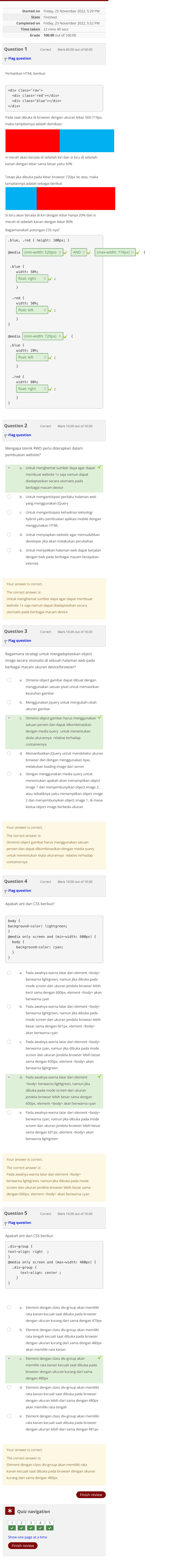 Quiz RWD and CSS Concepts - Course Code: WEB101 - Studocu