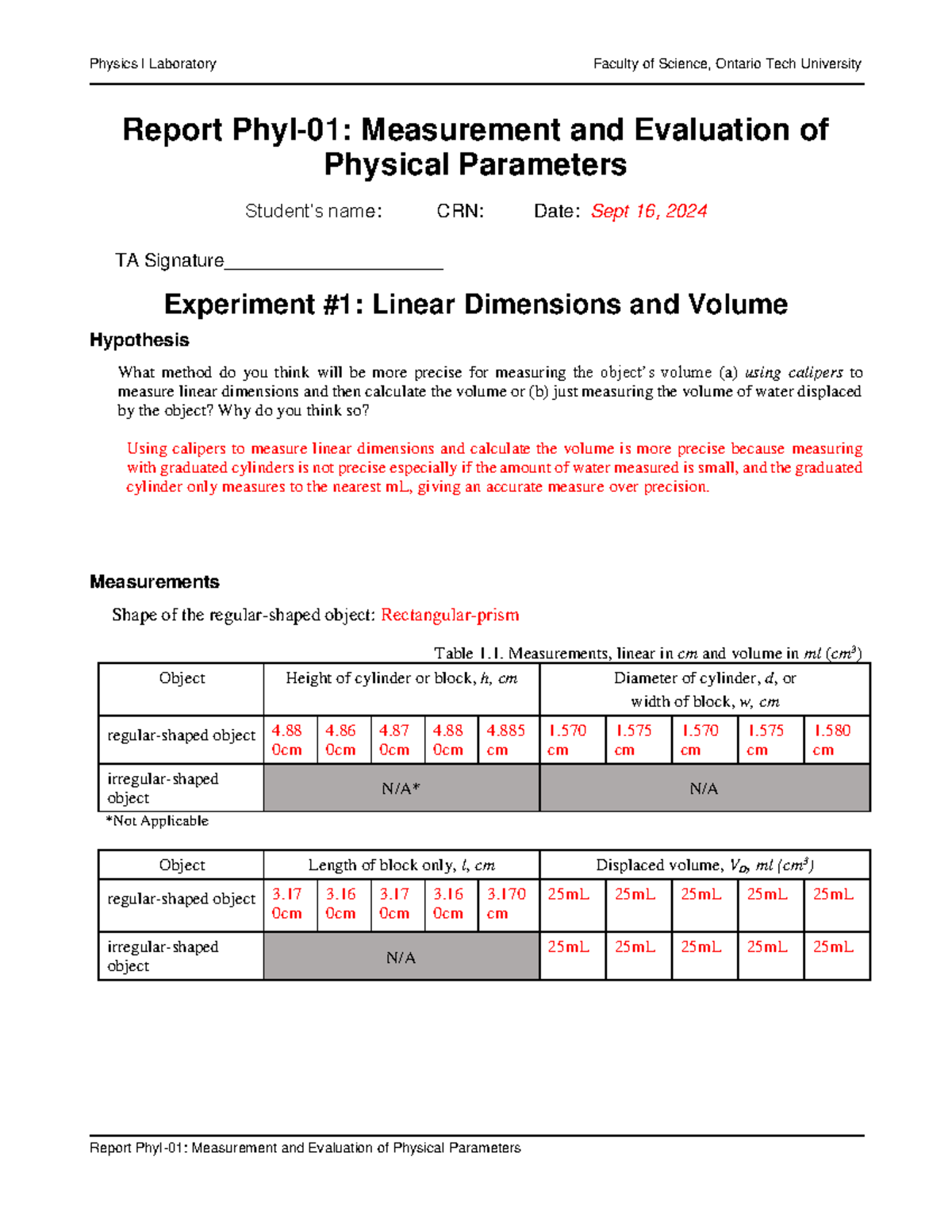 Measurements Report C - Report PhyI-01: Measurement and Evaluation of ...