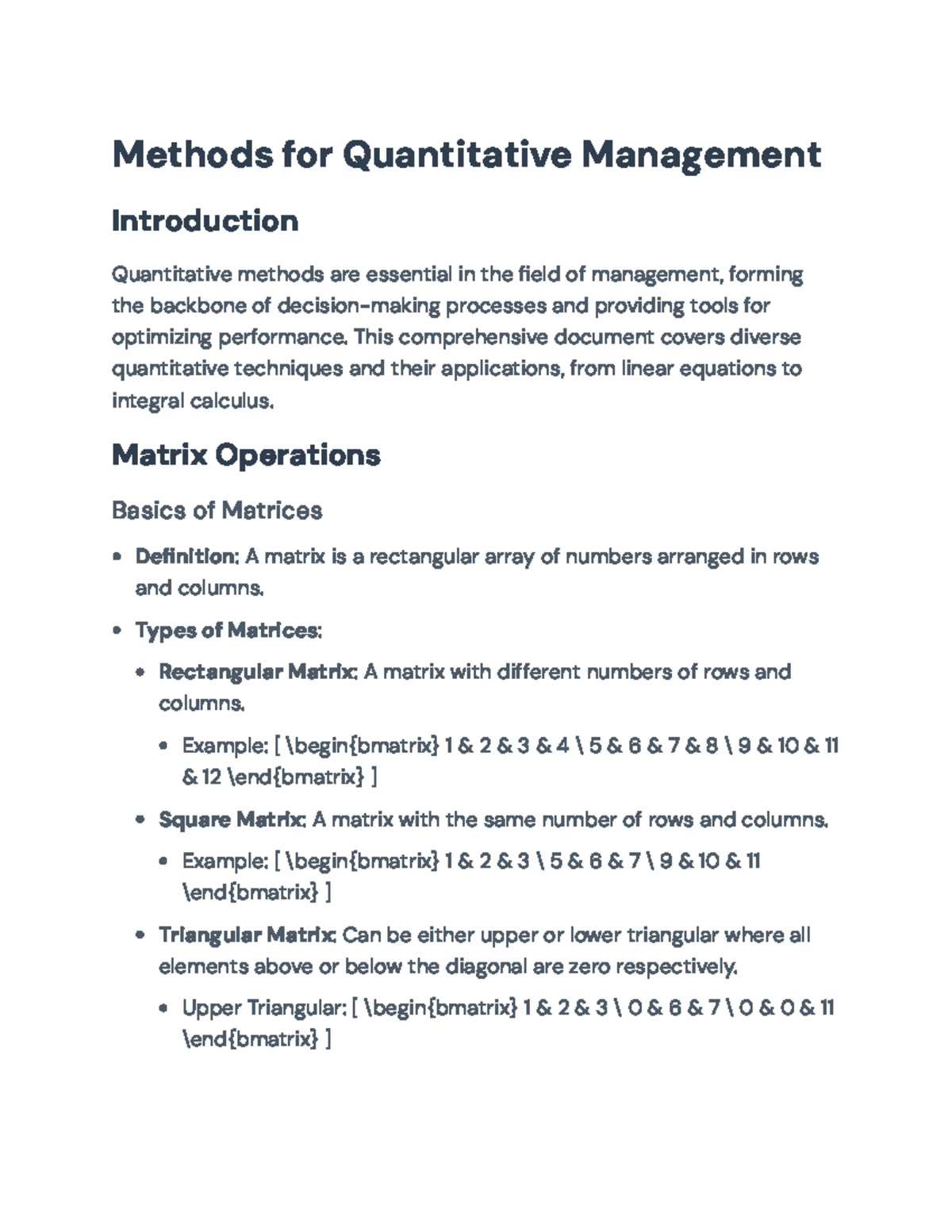 Midterm Study Guide - Course Code: XYZ 101 - Methods for Quantitative ...
